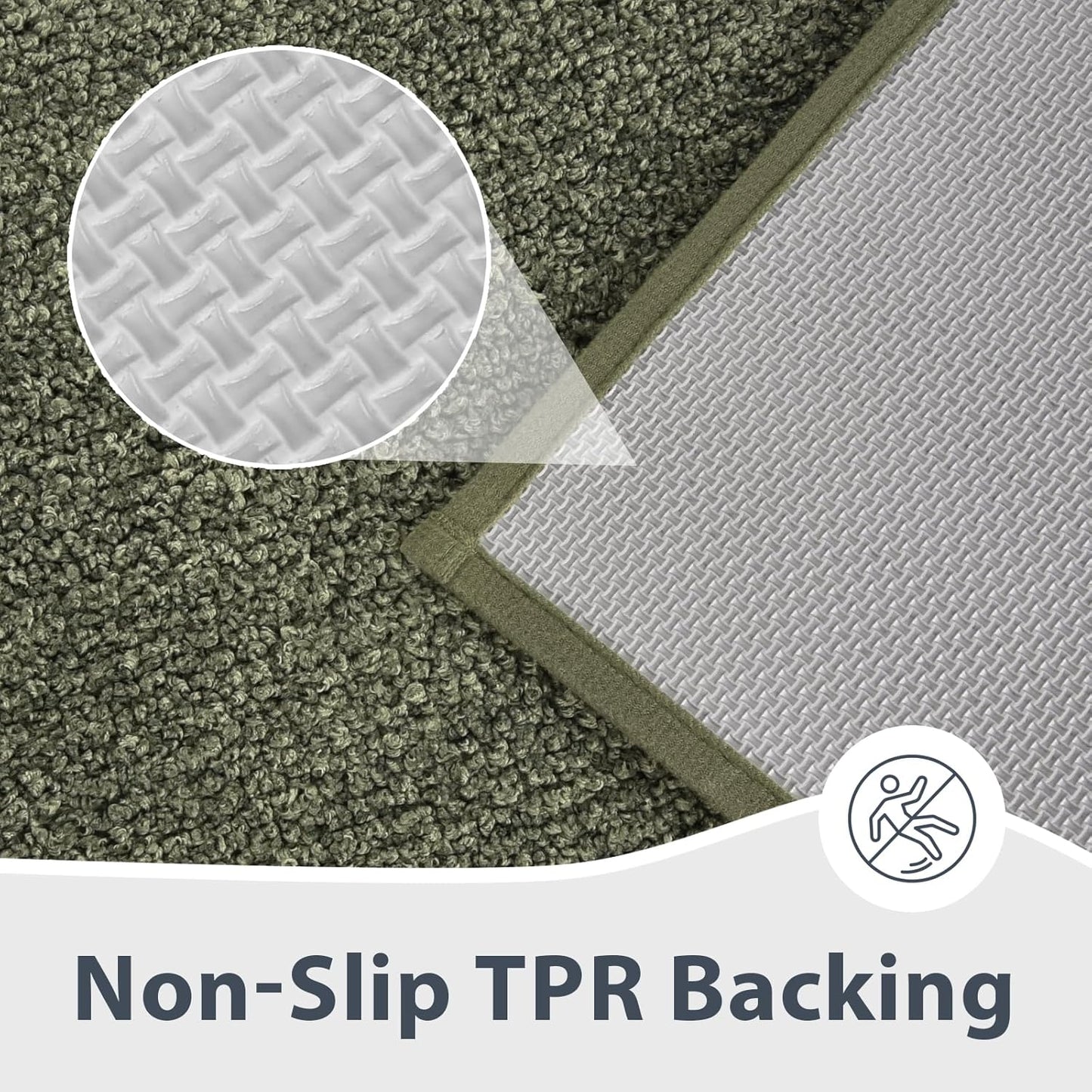 Bathroom Rugs 20" x 30", Non-Slip Extra Soft Absorbent Bath Rugs, Machine Washable Quick Dry Bath Mats for Bathroom Floor, Shower, Bathtub and Sink, Olive Green & Green