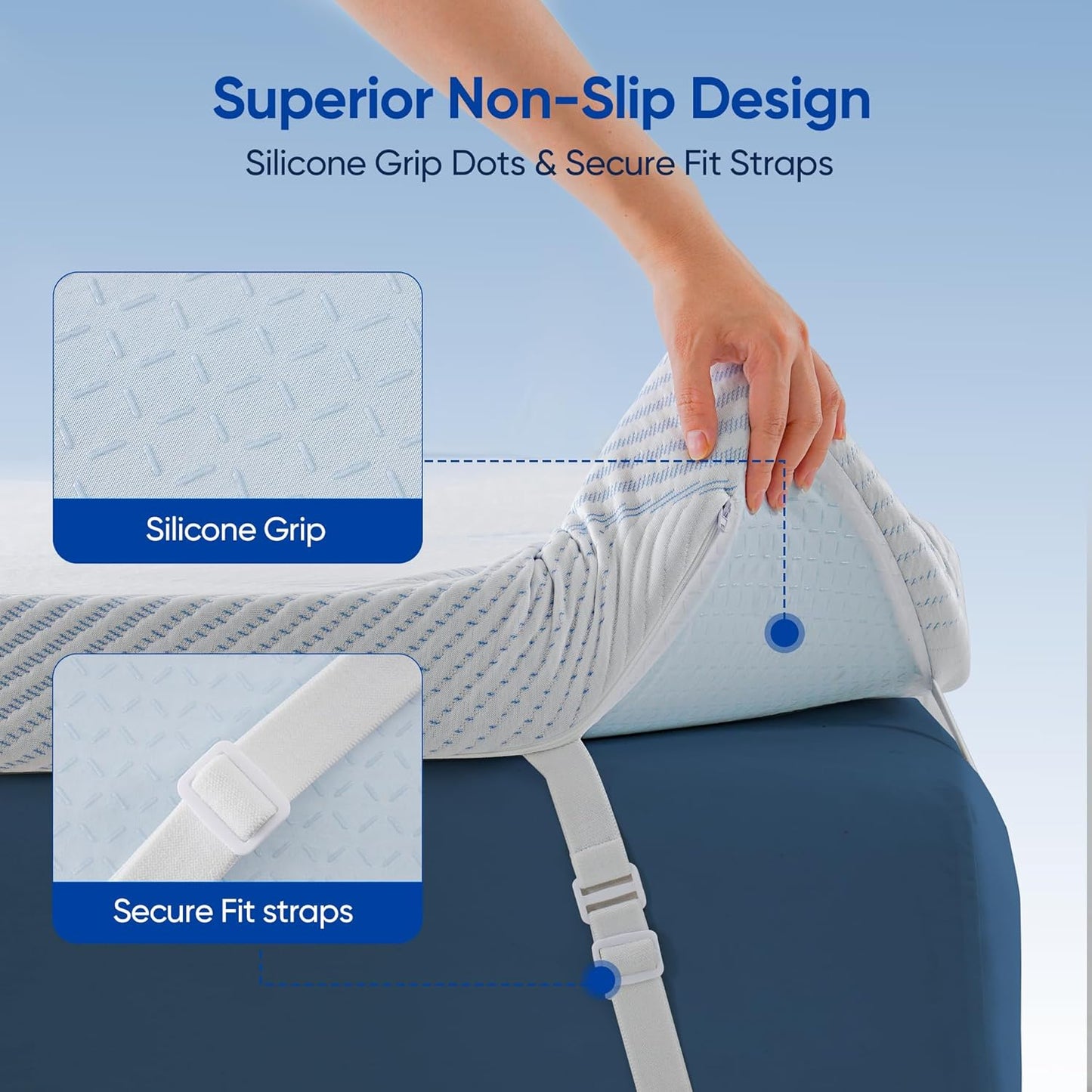 3 Inch Twin Size Gel Memory Foam Mattress Topper for College Dorm Bed High Density Cooling Pad Pressure Relief Bed Topper with Removable & Washable Cover