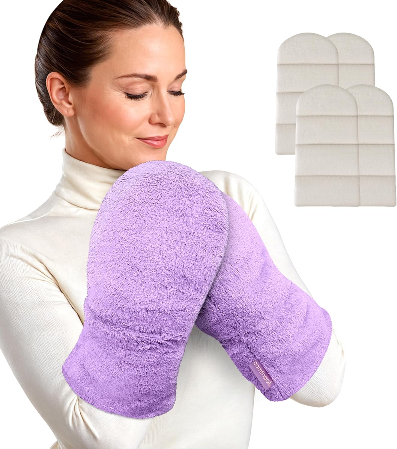 Microwavable Heating Mittens for Hand and Fingers to Relieve Arthritis Pain Heated Hands Mitts Warmers 1 Pair, Microwave Heated Hand Muff Wrist Heating Pad, Lavender Scent, Washable