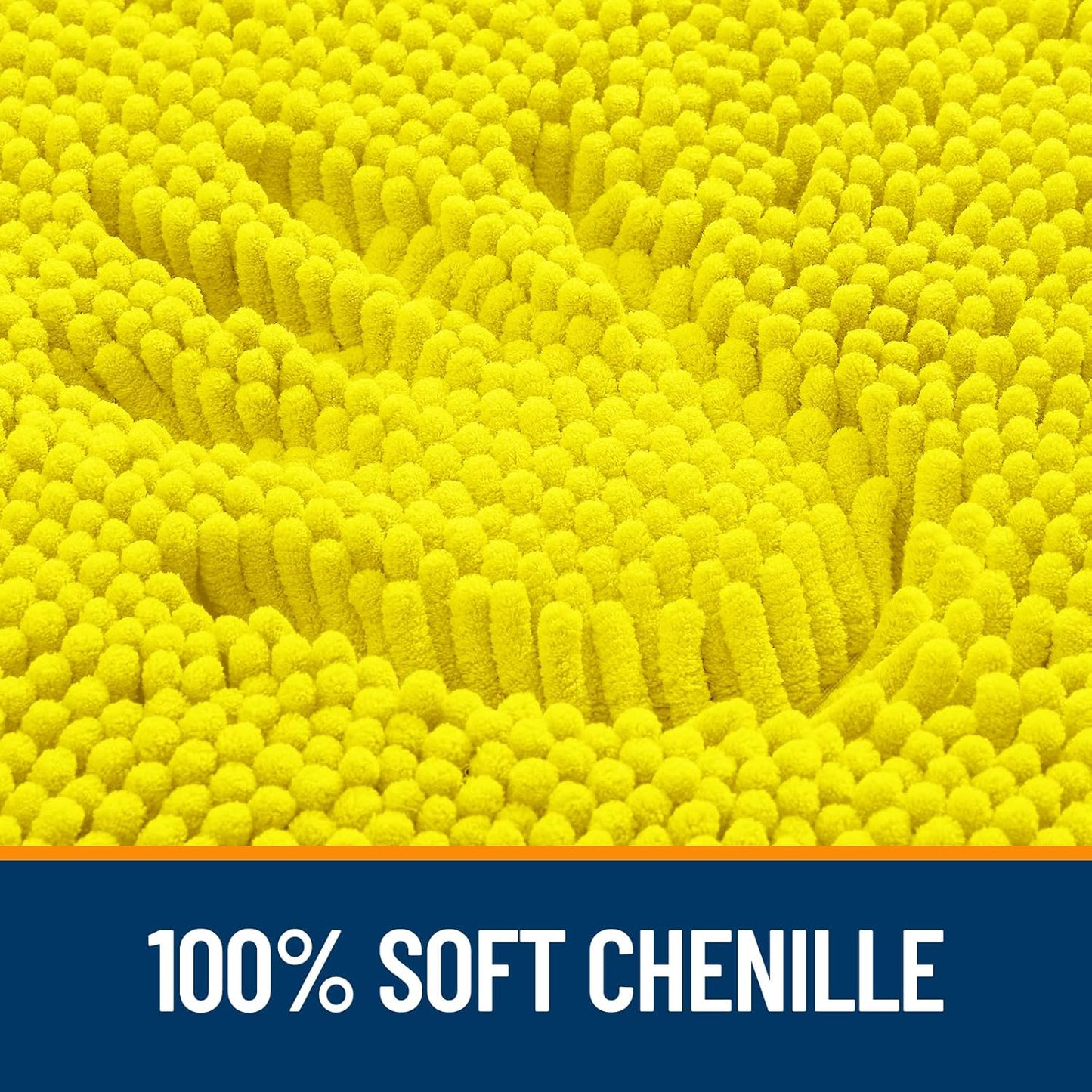 OLANLY Bathroom Rugs 44x24, Extra Soft Absorbent Chenille Bath Rugs, Rubber Backing Quick Dry, Machine Washable Bath Mats for Bathroom Floor, Tub and Shower, Home Decor Accessories, Lemon Yellow