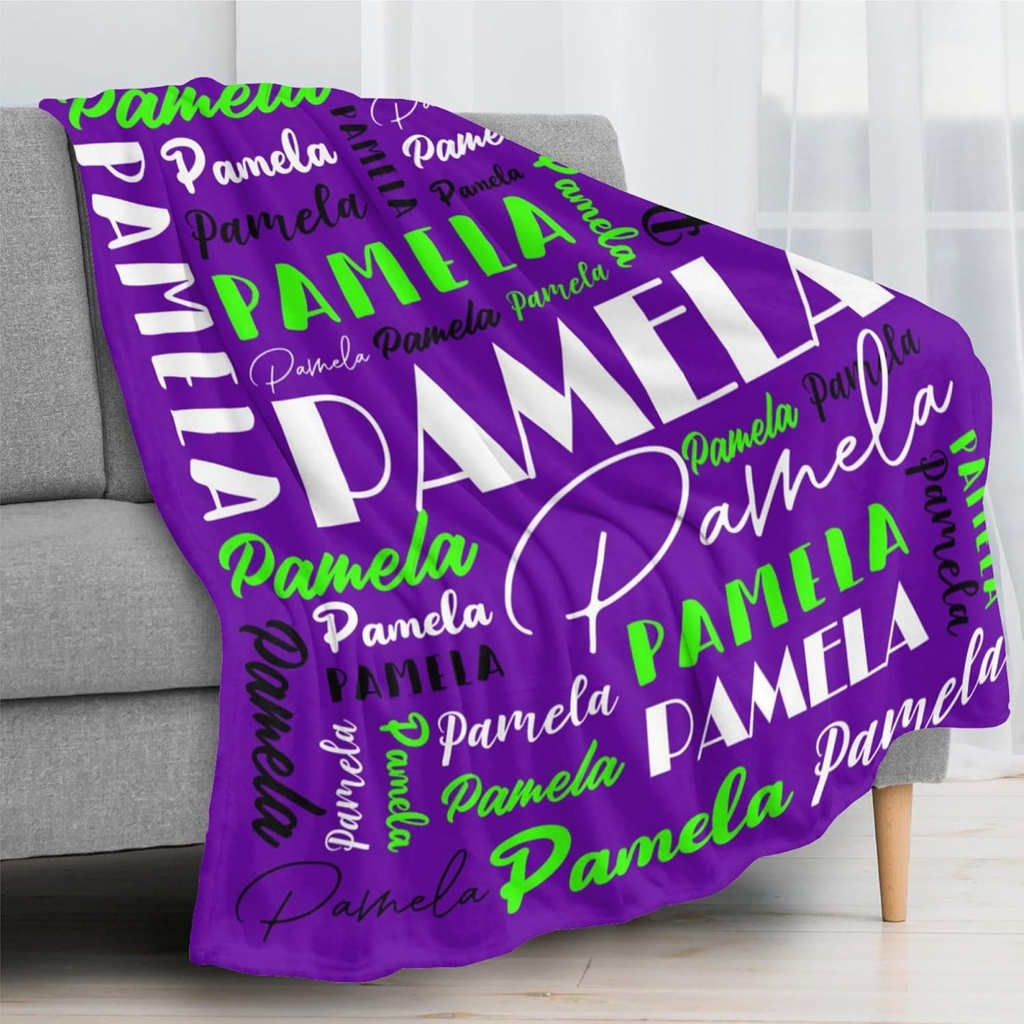 Name Blanket Personalized Blanket for Adult Kids Flannel Customize Throw Blanket Custom (Color 28, 40 x 50 Inches)
