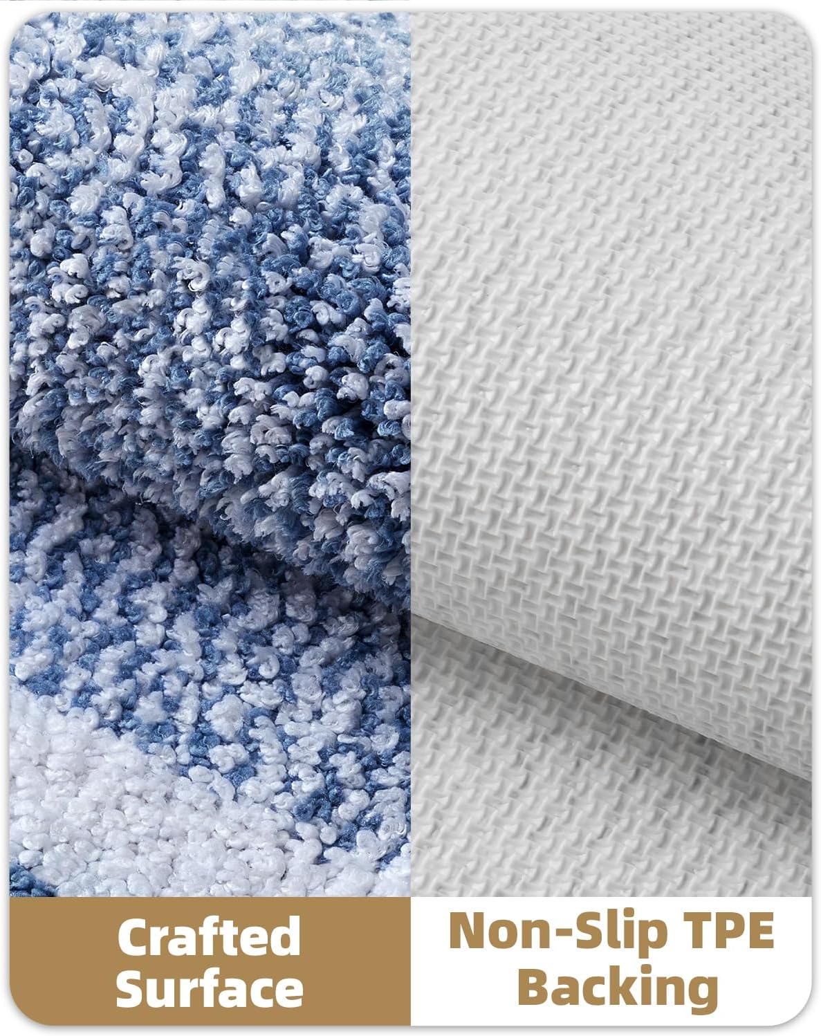 Color&Geometry Simple and Stylish Large Bath Mats for Bathroom Non Slip, 24"x36" Light Blue Bathroom Rugs, Absorbent, Soft, Washable, Microfiber Shower Mat
