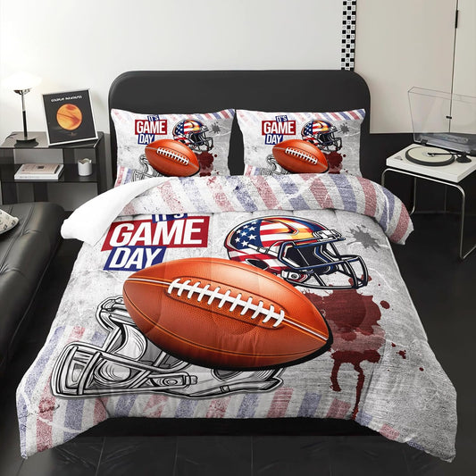 Full Size Kids Comforter Sets Boys Football，Sport Themed Full Size Bedding，Sport Quilt for Boys