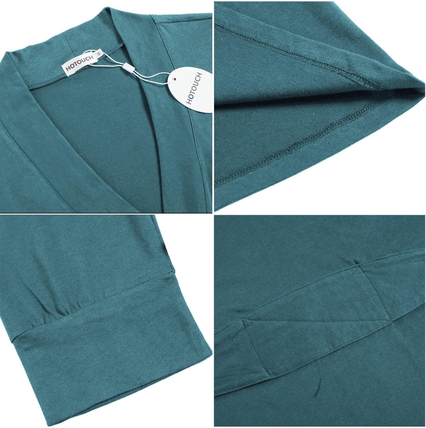 HOTOUCH Womens Robe Lightweight Short Knit Bathrobe Soft Ladies Sleepwear with Pockets