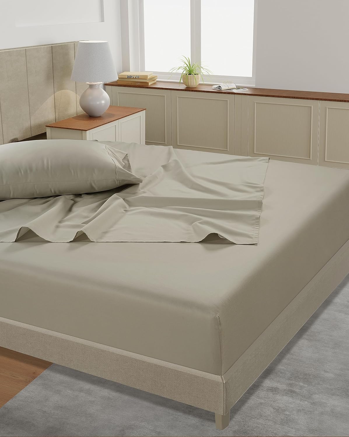 LANE LINEN Queen Size Bedding Set – 100% Cotton Queen Size Bed Set with 450 Thread Count, Soft & Cooling Fabric, Value Bedding for Daily Use, Hotel Sateen Finish, 15" Deep Pocket – Linen