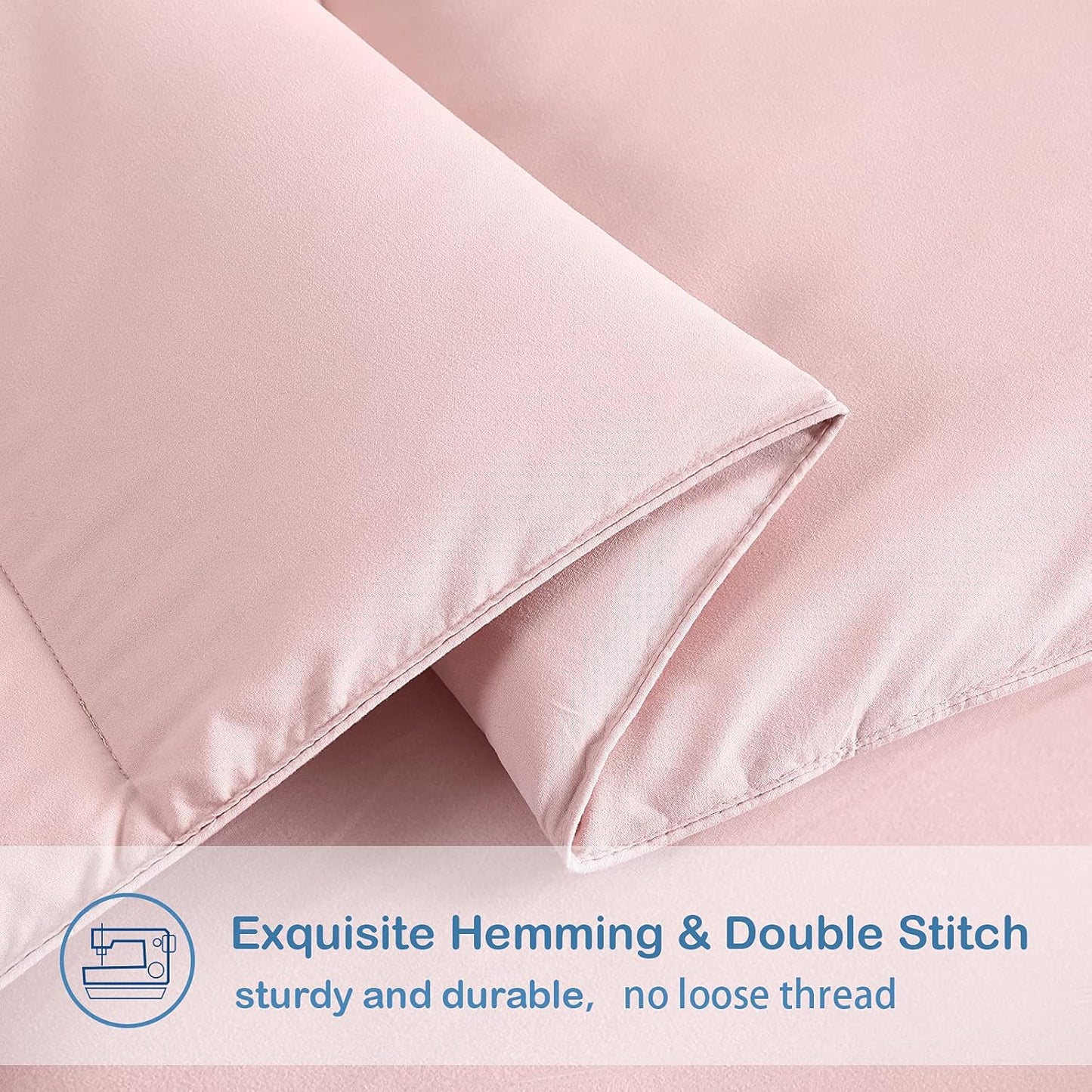 EASELAND King Size Down Alternative Comforter - Quilted Duvet Insert for All Seasons, Soft Lightweight with Corner Tabs, Summer Winter Warm Bedding, Pink 90x102 Inches