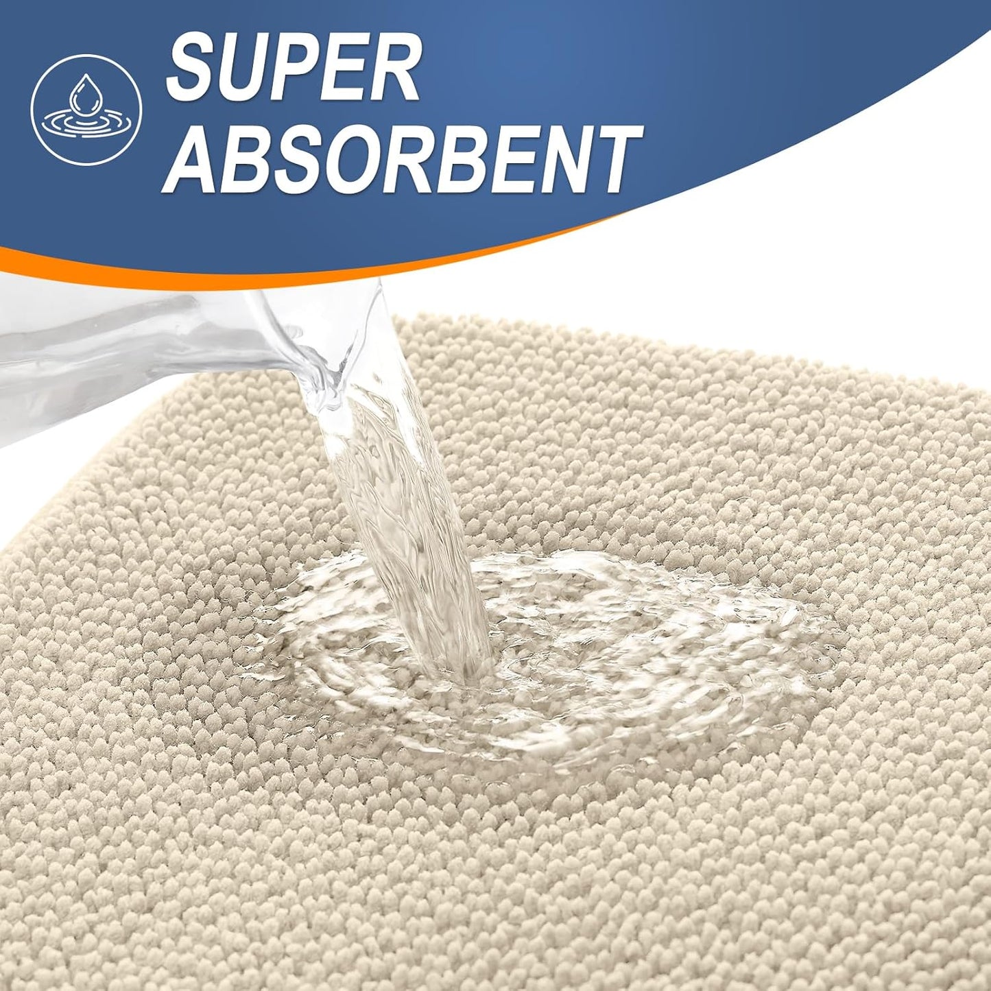 OLANLY Thick Memory Foam Bath Mat Rug 36x24, Extra Soft Absorbent Bathroom Rug, Quick Dry Bath Mats, Non-Slip, Machine Washable Carpet for Bathroom, Tub and Shower, Home Decor Accessories, Sand