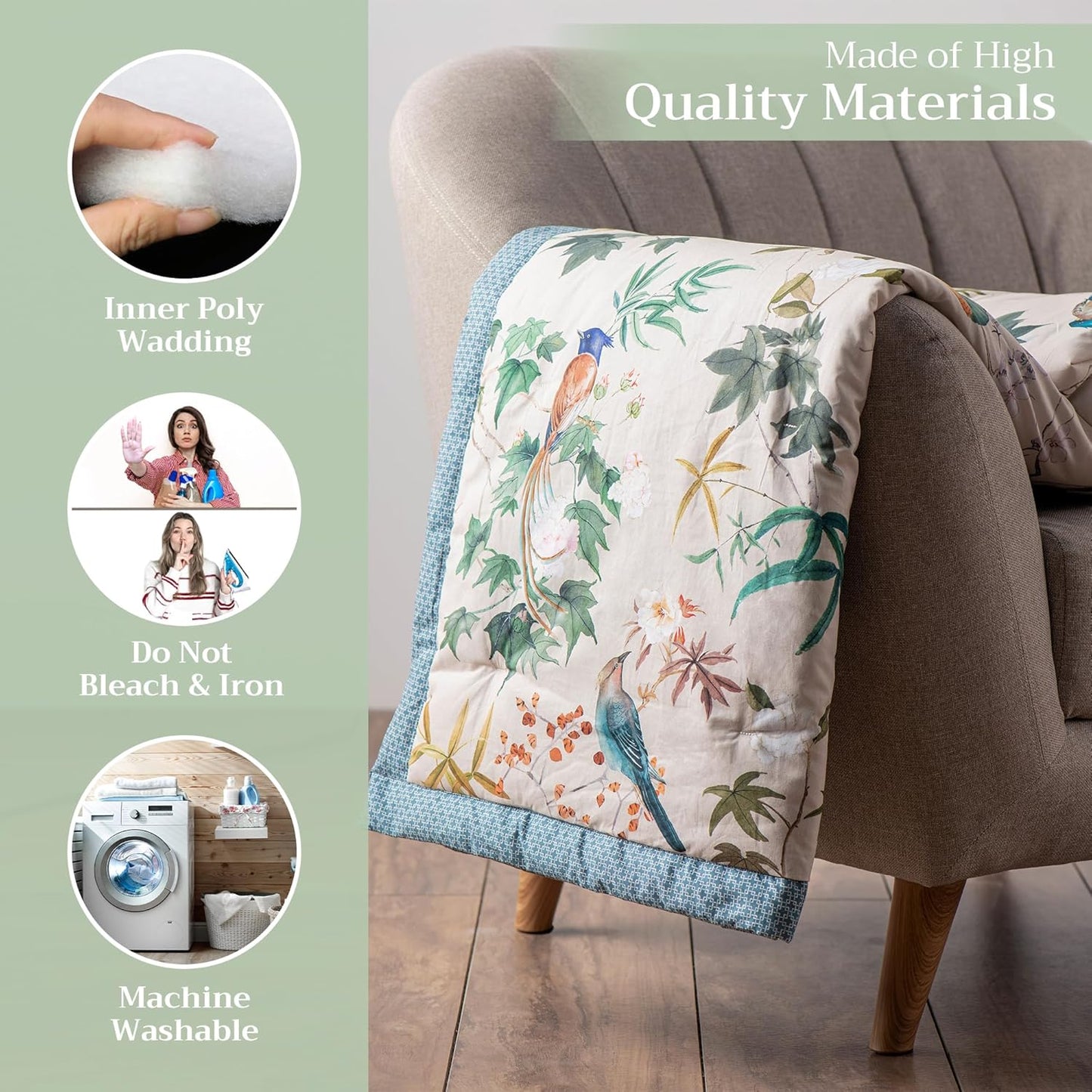 Maison d' Hermine Throw Blanket for Couch Lightweight Soft Warm Breathable Cotton Throw Blankets for Bed Girls Boys Women Men Gifts Sofa Travel Living Room Chair Bedding (60"x80", Hokuzai)