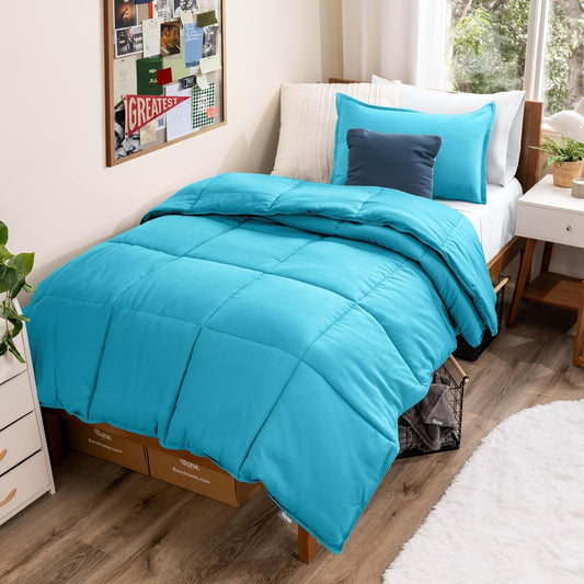 Bare Home Comforter Set - Twin/Twin Extra Long Size - Ultra-Soft - Goose Down Alternative - Premium 1800 Series - All Season Warmth (Twin/Twin XL, Aqua)