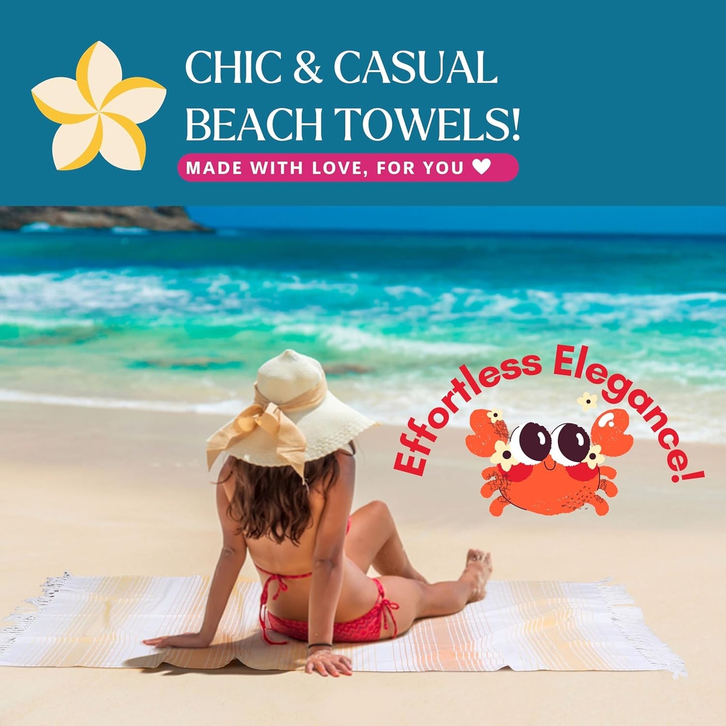 Native Fab 100% Cotton Peshtemal Turkish Bath and Beach Towels Set of 2, Large 40x71 Travel Sarong Gym Pool Spa Towels, Ultra Soft Quick Dry Absorbent Fouta Hammam Peshtemal Towels Yellow
