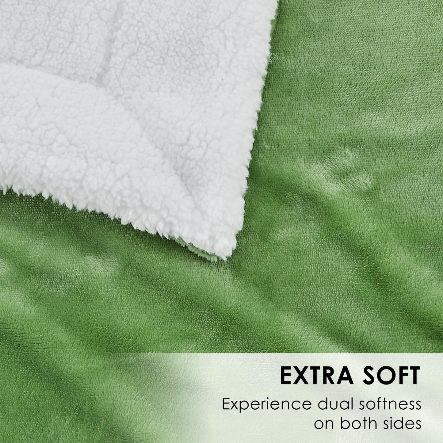 SOCHOW Sherpa Fleece Throw Blanket, Double-Sided Super Soft Luxurious Plush Blanket Throw Size, Sage Green, 50x60 inches