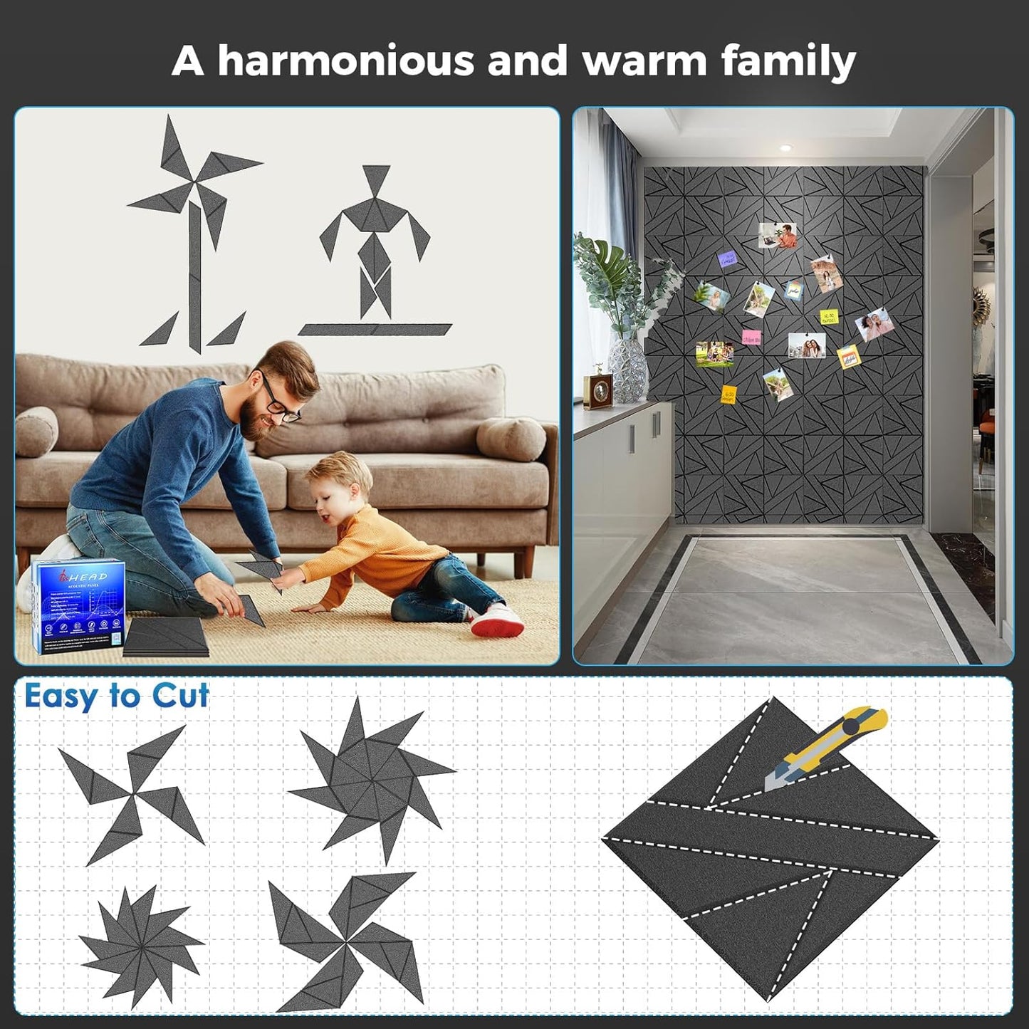 12 Pack Self-Adhesive Soundproof Wall Panels, 12 x 12 x 0.47 in Sound Proof Foam Panels for Walls, 1.2lb/ft³ High Density, Thicker 0.47in, Acoustic Panels, Noise Dampening Panels Studio Gray