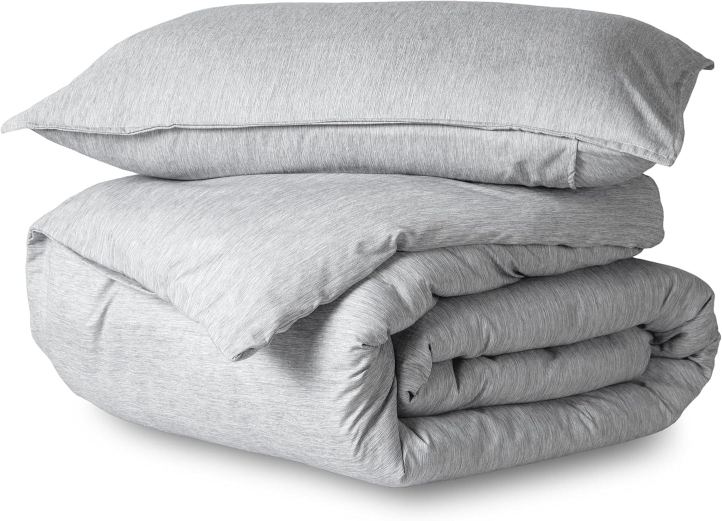 Bare Home Bedding Duvet Cover Extra Long - Premium 1800 Super Soft Collection - Lightweight, Duvet Cover - Soft Textured (Twin/Twin XL, Heathered Pewter)