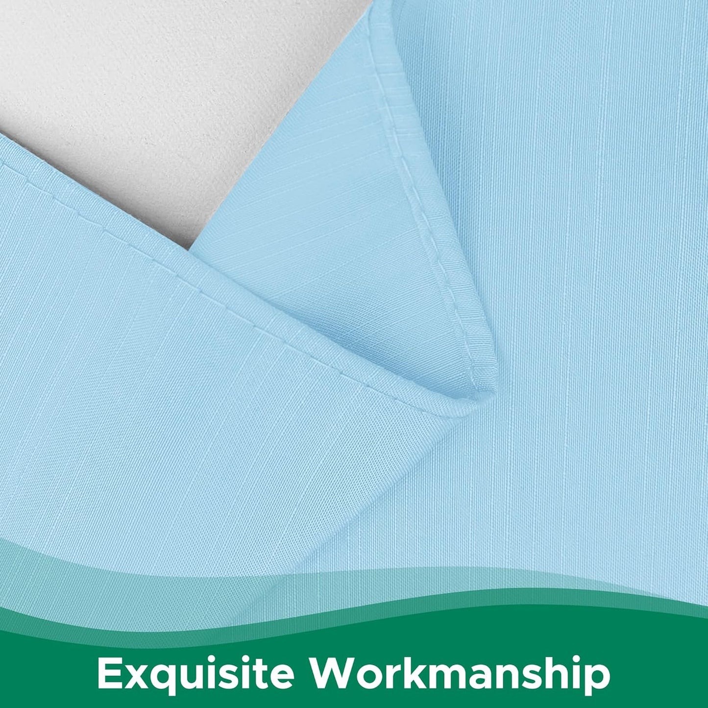 Biscaynebay Wrap Around Bed Skirts for Full & Full XL Beds 15" Drop, Light Blue Adjustable Elastic Dust Ruffles Easy Fit Wrinkle & Fade Resistant Silky Luxurious Fabric Machine Washable