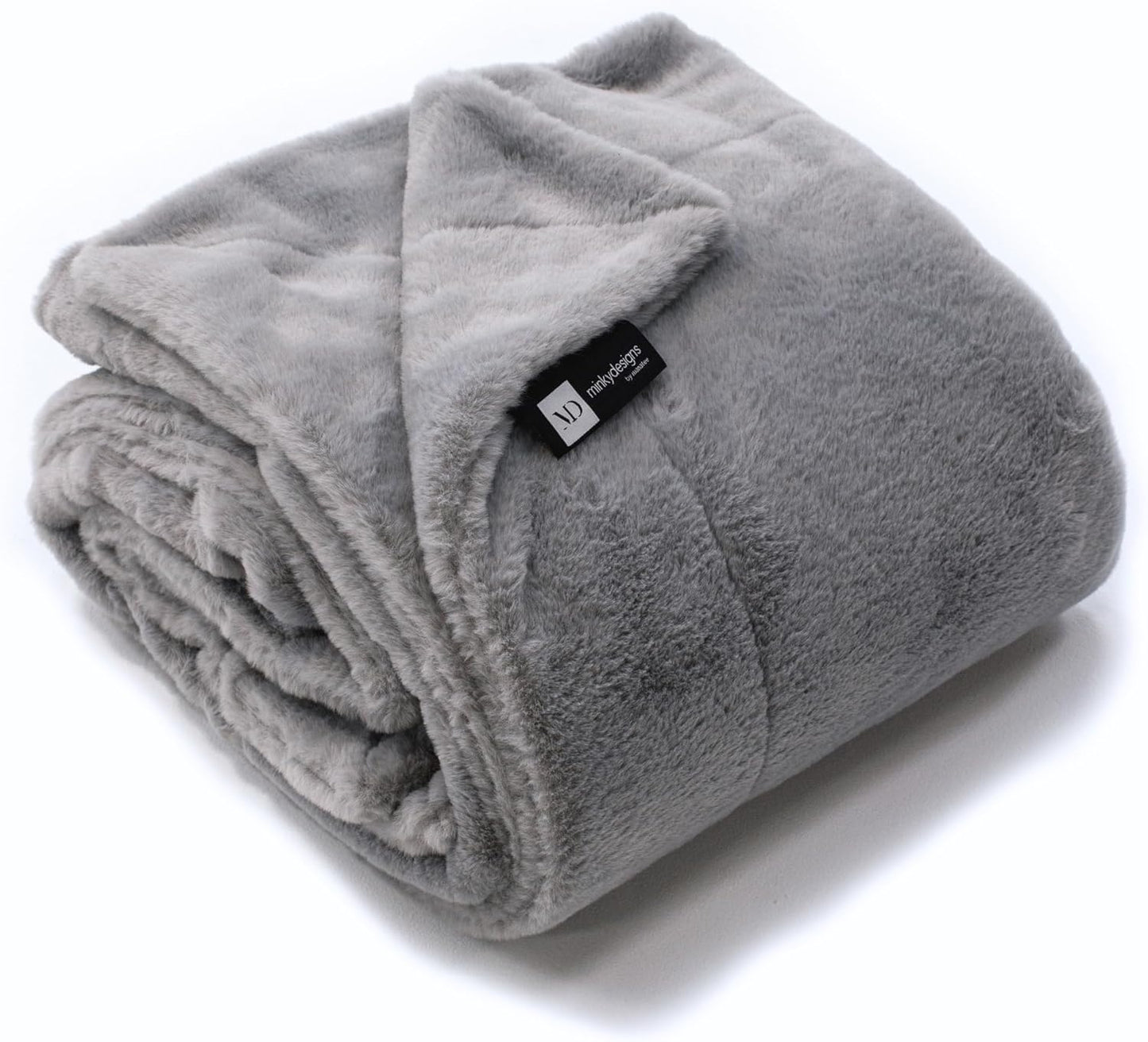 Minky Designs Ash Gray Minky Blanket – Ultra Soft Faux Fur Throw Blanket for Couch, Bed & Home – Fluffy, Warm & Luxurious – Posh Collection (X-Large, 60x84)