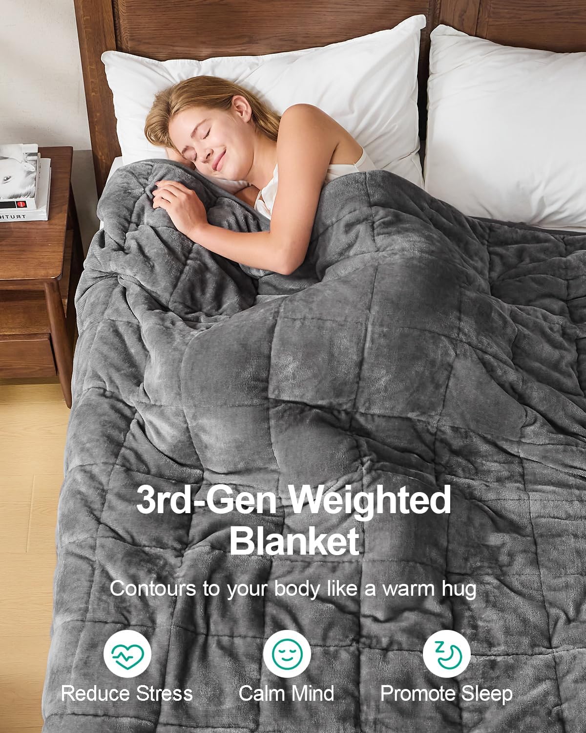 Super Fuzzy Soft Sherpa Fleece Weighted Blanket, 15 lbs Dual Sided Fluffy Heavy Weighted Blankets for Adults - No Bunching with Double Layers of Soft Inner Lining (48"x 72", 15 Pounds)
