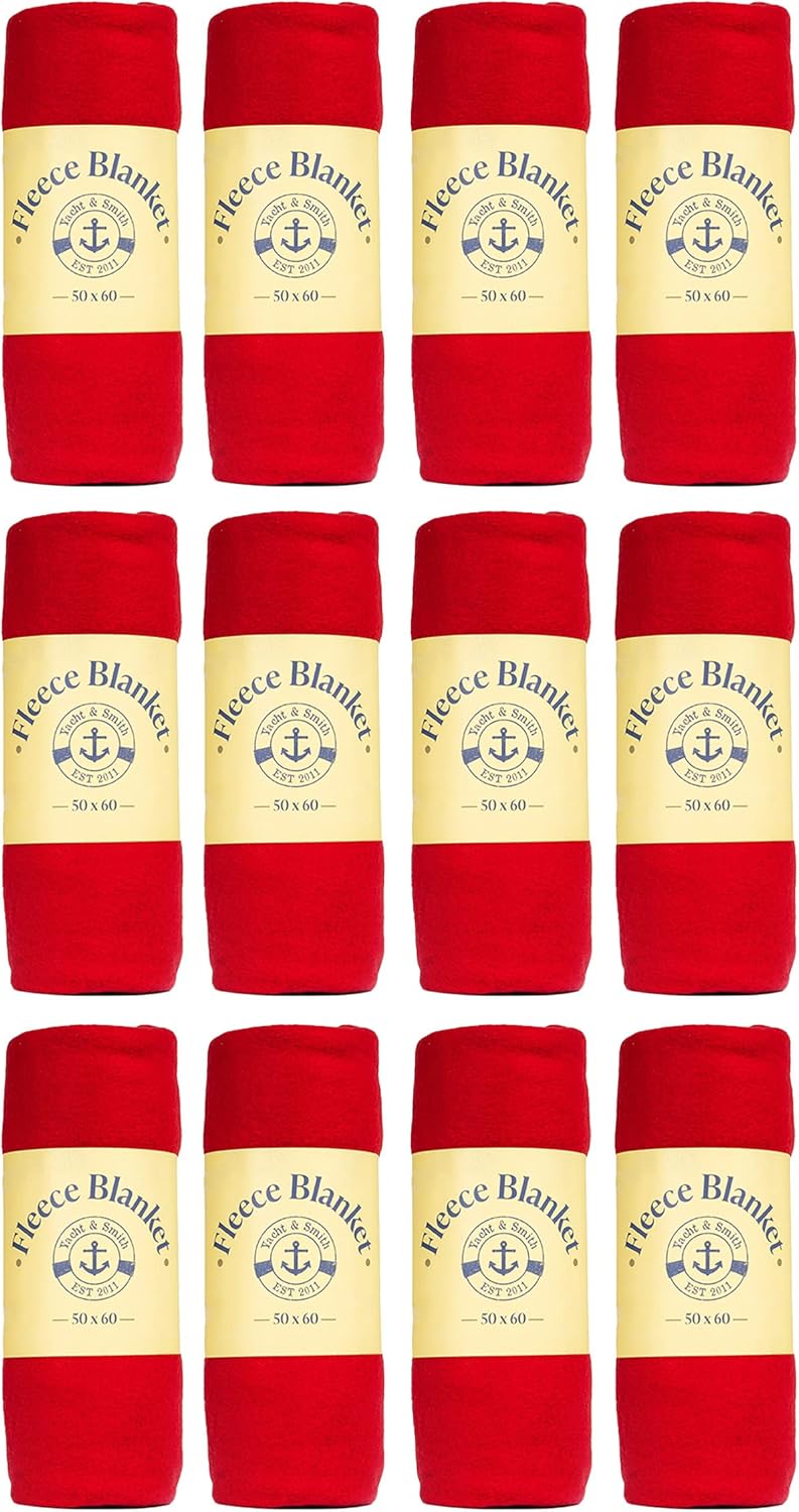 Yacht & Smith Soft Fleece Blankets 50 X 60, Lightweight, Cozy Warm Throws Dark Colorful Blanket Sofa Travel Outdoor, Wholesale