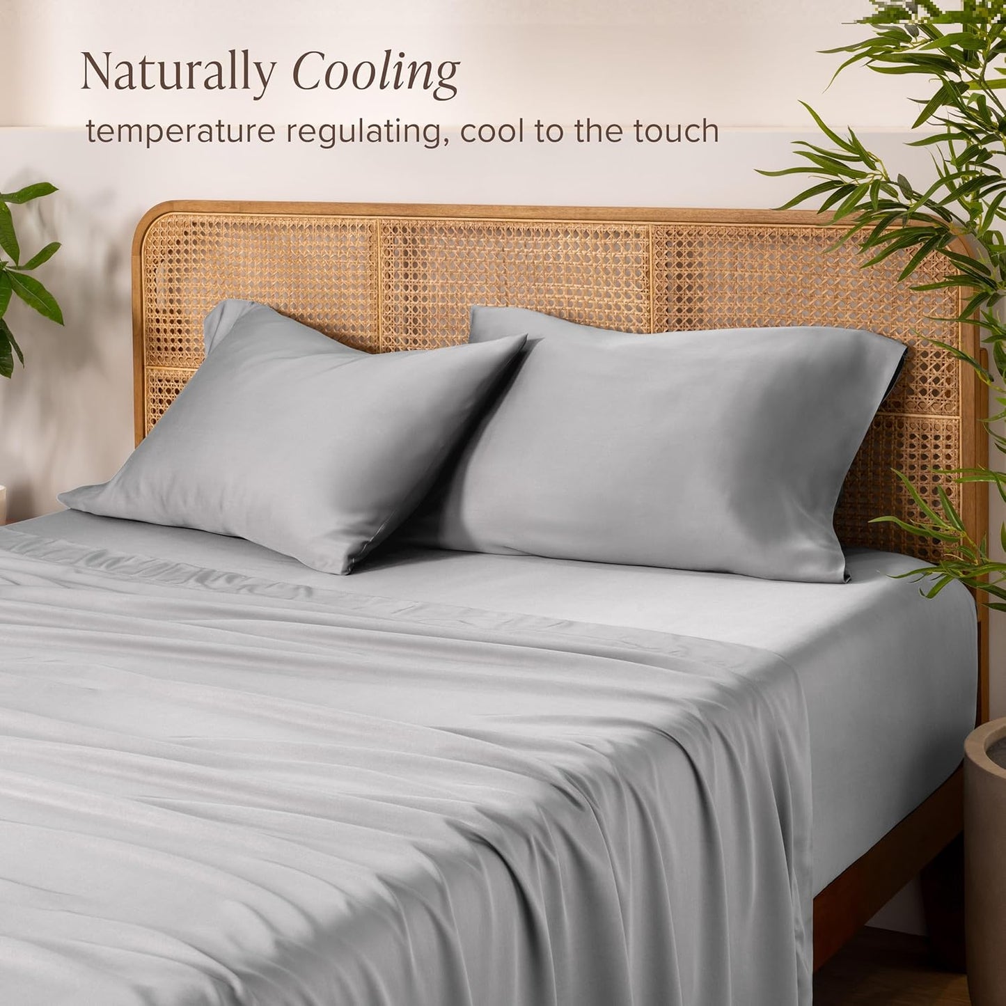 Bare Home 100% Rayon Made from Bamboo Luxury Twin XL Sheet Set - 3 Piece Bedding Set - Deep Pockets - Cooling & Breathable - Easy Fit - Soft Bedding Sheets & Pillowcases (Twin XL, Light Grey)
