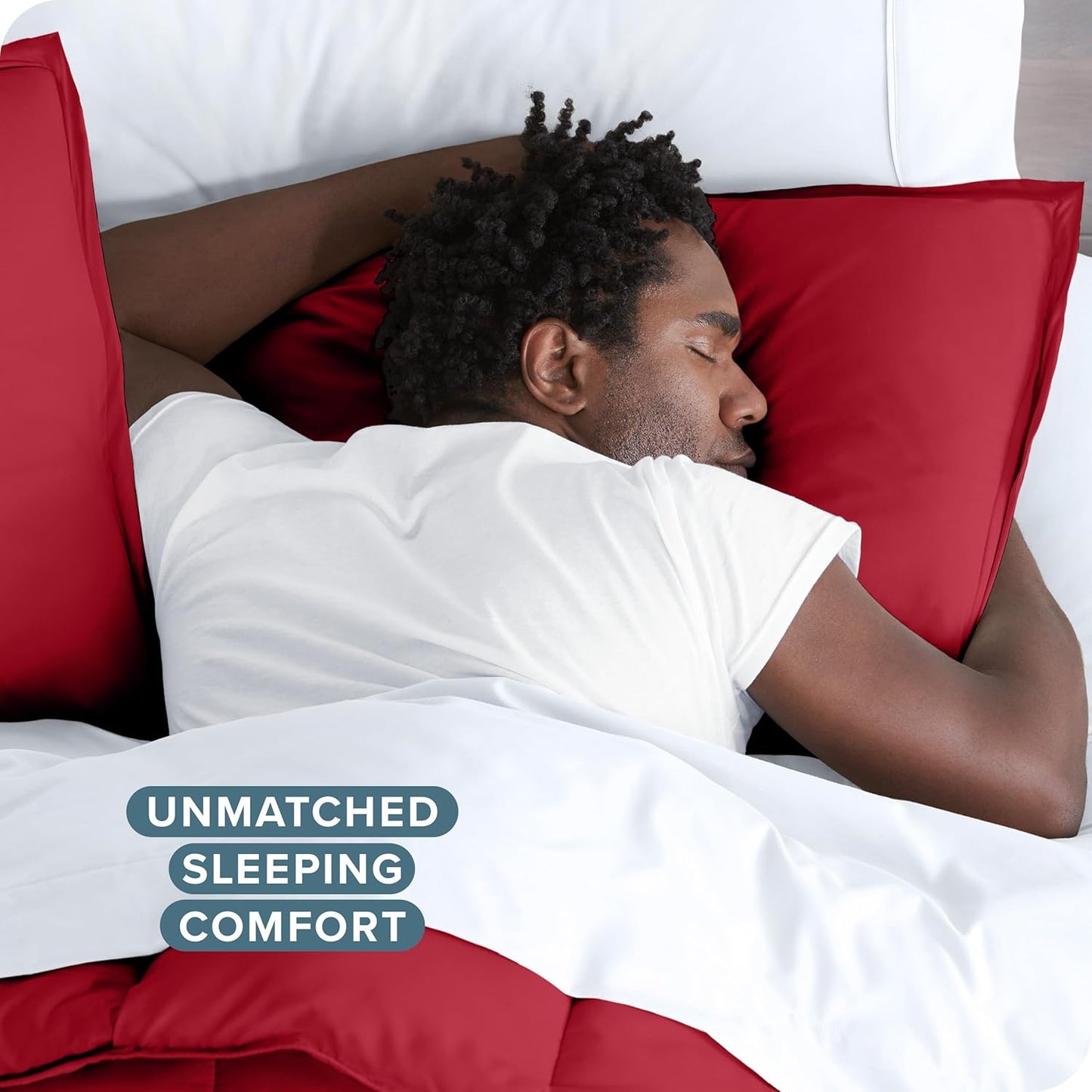 Bare Home Bedding Duvet Cover Extra Long Size - Premium 1800 Super Soft Collection - Lightweight, Cooling Duvet Cover - Soft Breathable Bedding (Twin/Twin XL, Red)