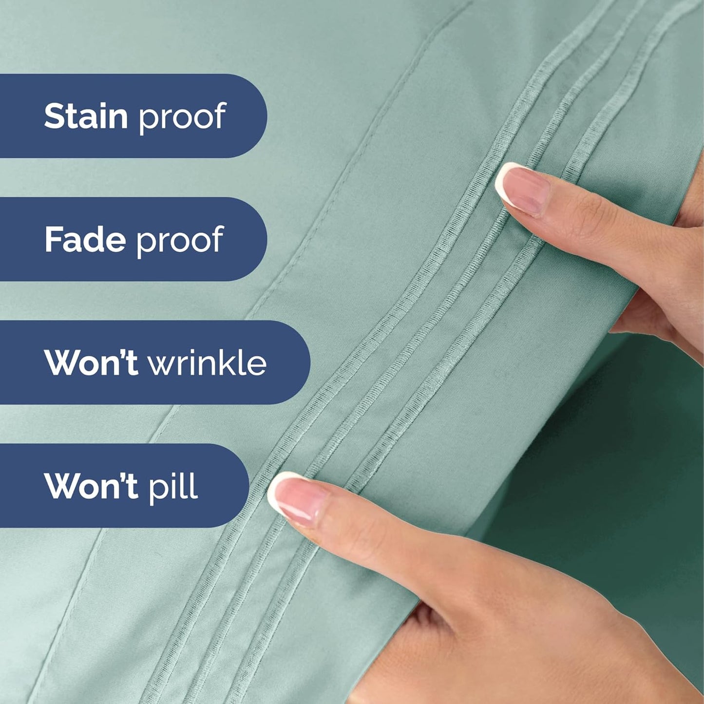 Twin Size 3 Piece Sheet Set - Extra Soft, Breathable & Cooling Sheets - Hotel Luxury Durable Bed Sheets for Women & Men - Deep Pockets, Easy-Fit & Wrinkle-Free Sheets - Light Teal Oeko-Tex Bed Sheets