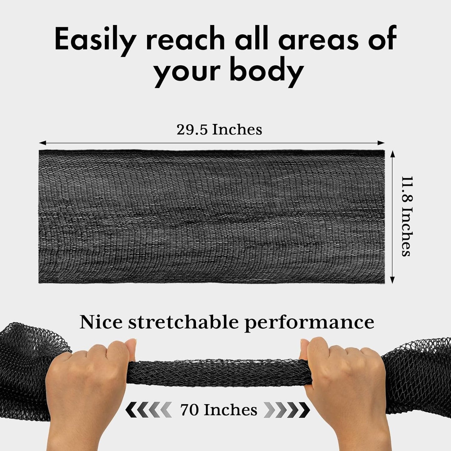 African Net Sponge Authentic 3 Pieces with Storage Bag, African Exfoliating Net Sponge Washcloth, Exfoliating Body Scrubber Bath Sponge Bathing Accessories (Blue & Black & Golden)