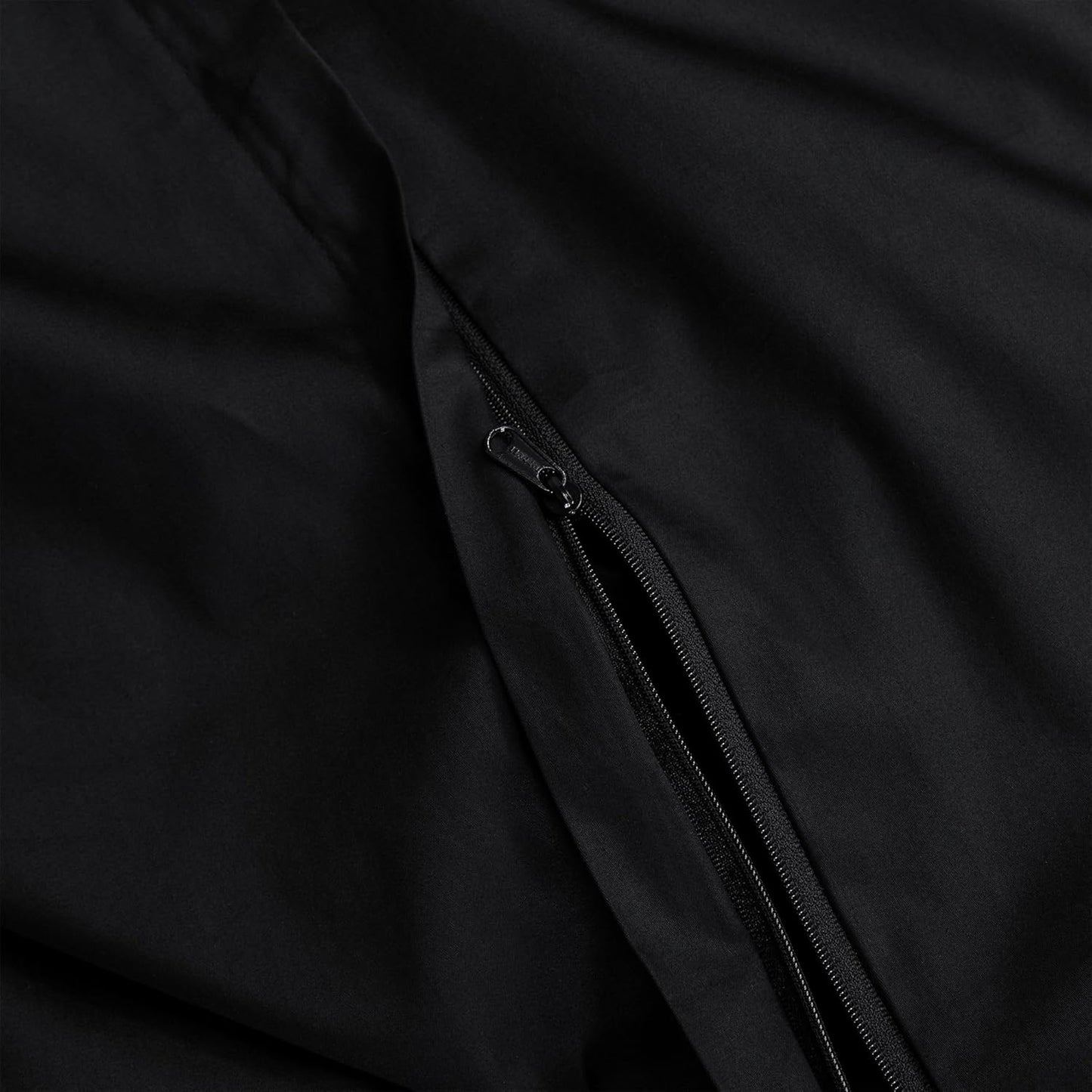 MooMee Duvet Cover Set 100% Extra Long Staple Cotton 600 Thread Count Silky Sateen Smooth Luxury Soft Breathable Durable Hotel Quality Bedding, 3 Pieces (Black, King 104"x90")