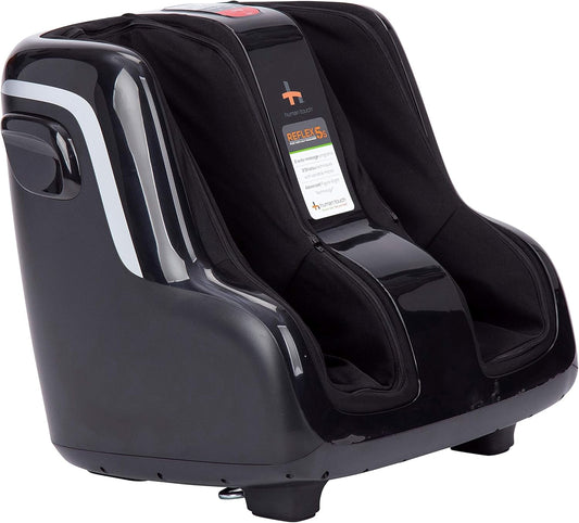 Human Touch Reflex5s Foot & Calf Massager for Stress & Plantar Fasciitis Relief+Relaxation +Kneading & Compression for Circulation Support -1 Year Warranty - Adjustable Fit for Women & Men Size 12