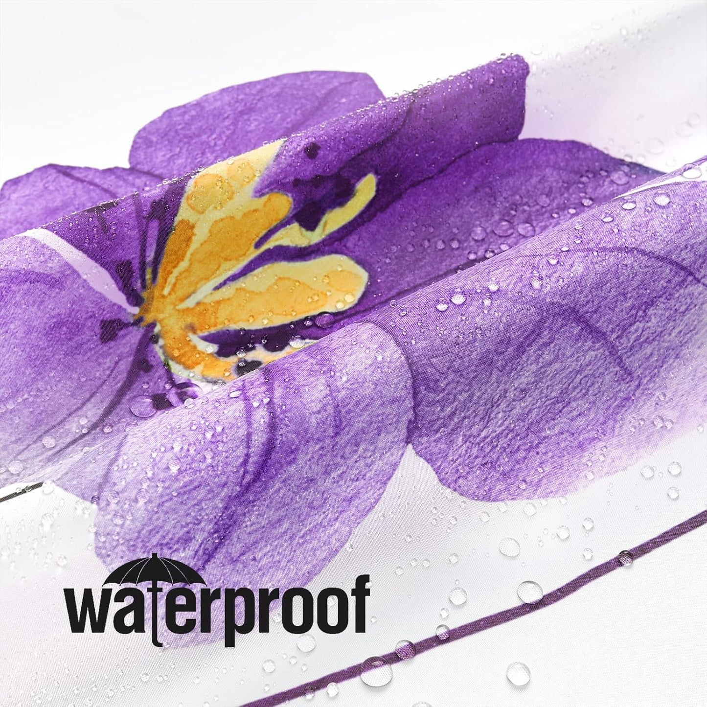 Gibelle Small Stall Shower Curtain 36 x 72, Narrow Half Watercolor Floral Fabric Shower Curtain, Purple Yellow Flower Decorative Bathroom Shower Curtain Set with Hooks