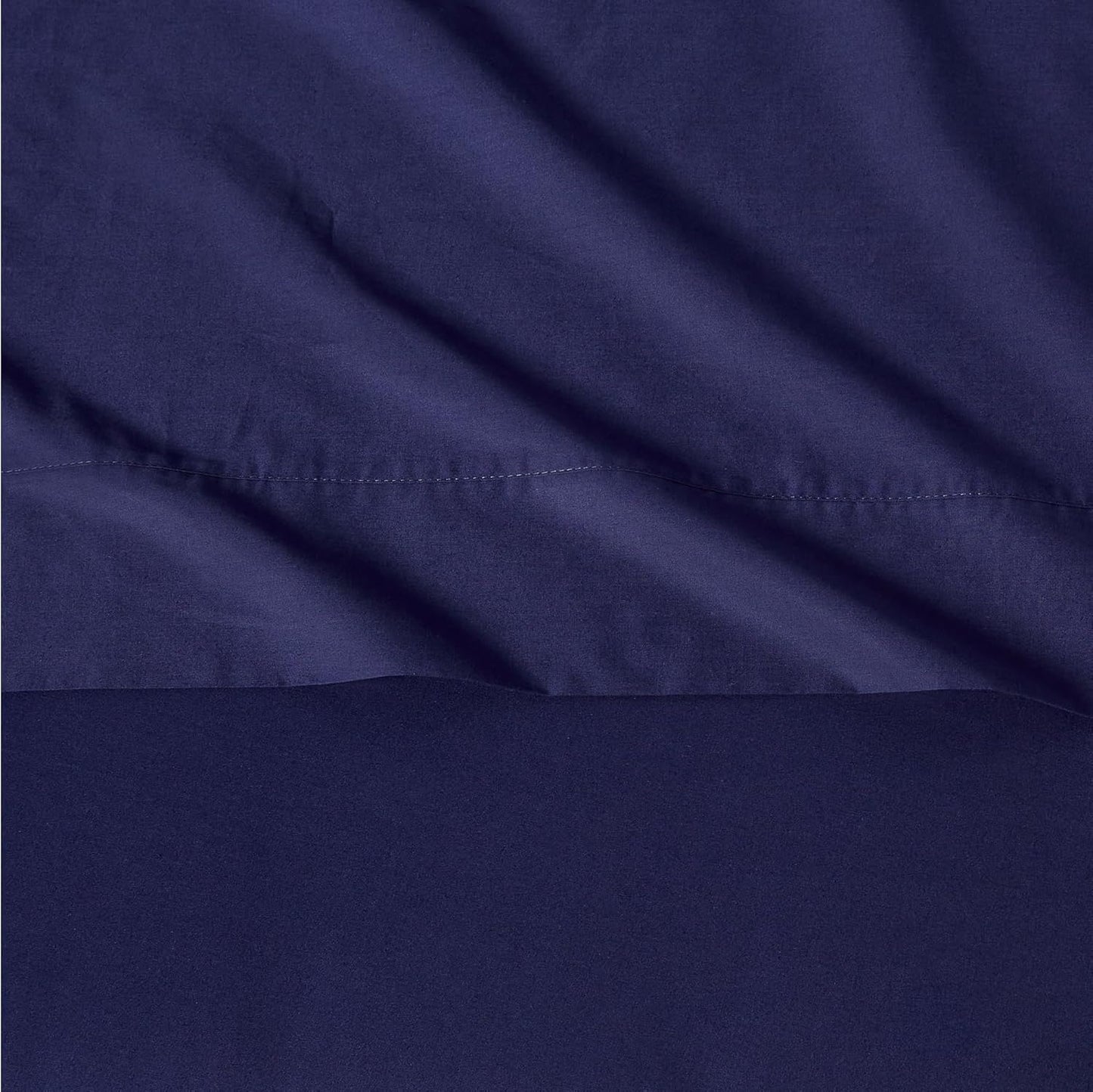 Amazon Basics Soft Organic Cotton Sheet Set with 2-Pieces Pillowcase, Navy Blue, Queen