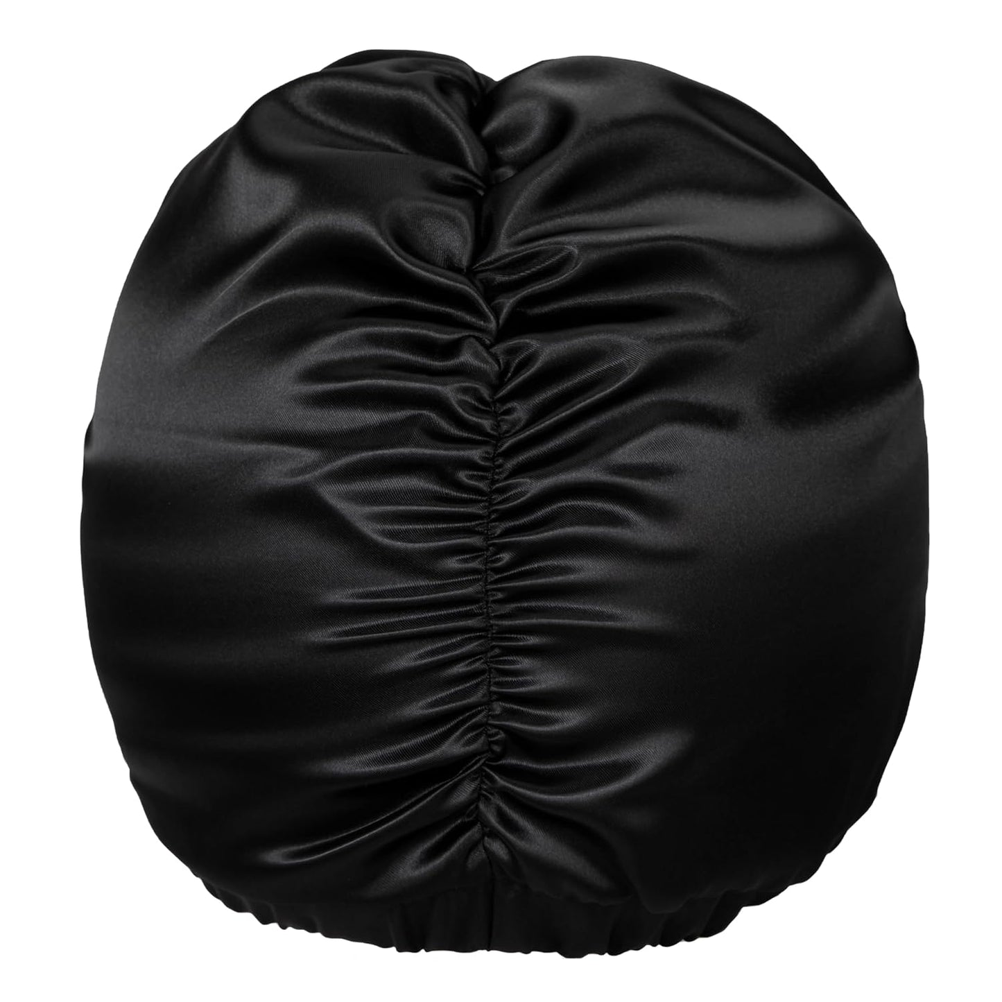 Black Satin Bonnet for Sleeping Women Adjustable Silk Hair Bonnet for Natural & Curly Hair Soft Satin Lined Bonnet Double Layer with Elastic Band Silk Sleep Cap