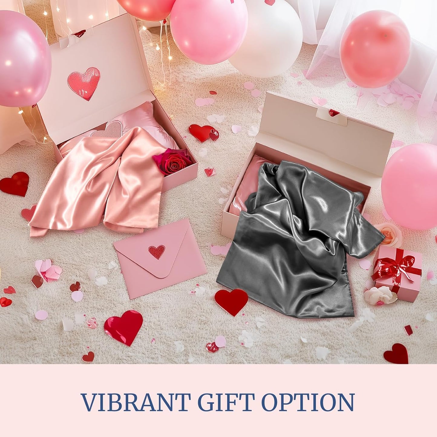 BEDELITE Satin Pillowcase for Hair and Skin, Super Soft and Cooling Similar to Silk Pillow Cases 2 Pack with Envelope Closure, Gift for Women Men(20"x26" Standard Size, White)