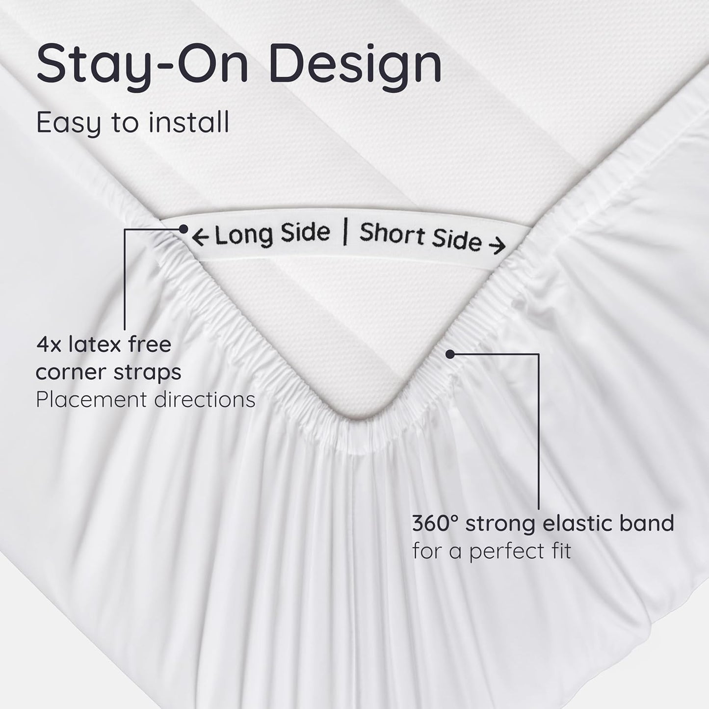 Bambaw Full White Fitted Sheet Only, 100% Viscose Derived from Bamboo Full Size, Cooling Fitted Sheet with Corner Straps, Soft (White)