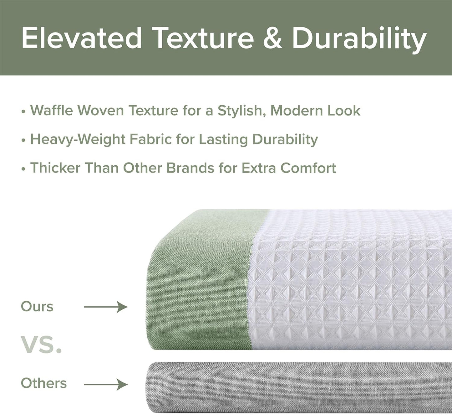 Madison Park Shower Curtain Spa Waffle Weave Wide Shower Curtain for Bathroom 3M Scotchgard Moisture Management, Spa Quality Modern Shower Curtains for Bathroom, Extra Wide 108"x72" Sage Green
