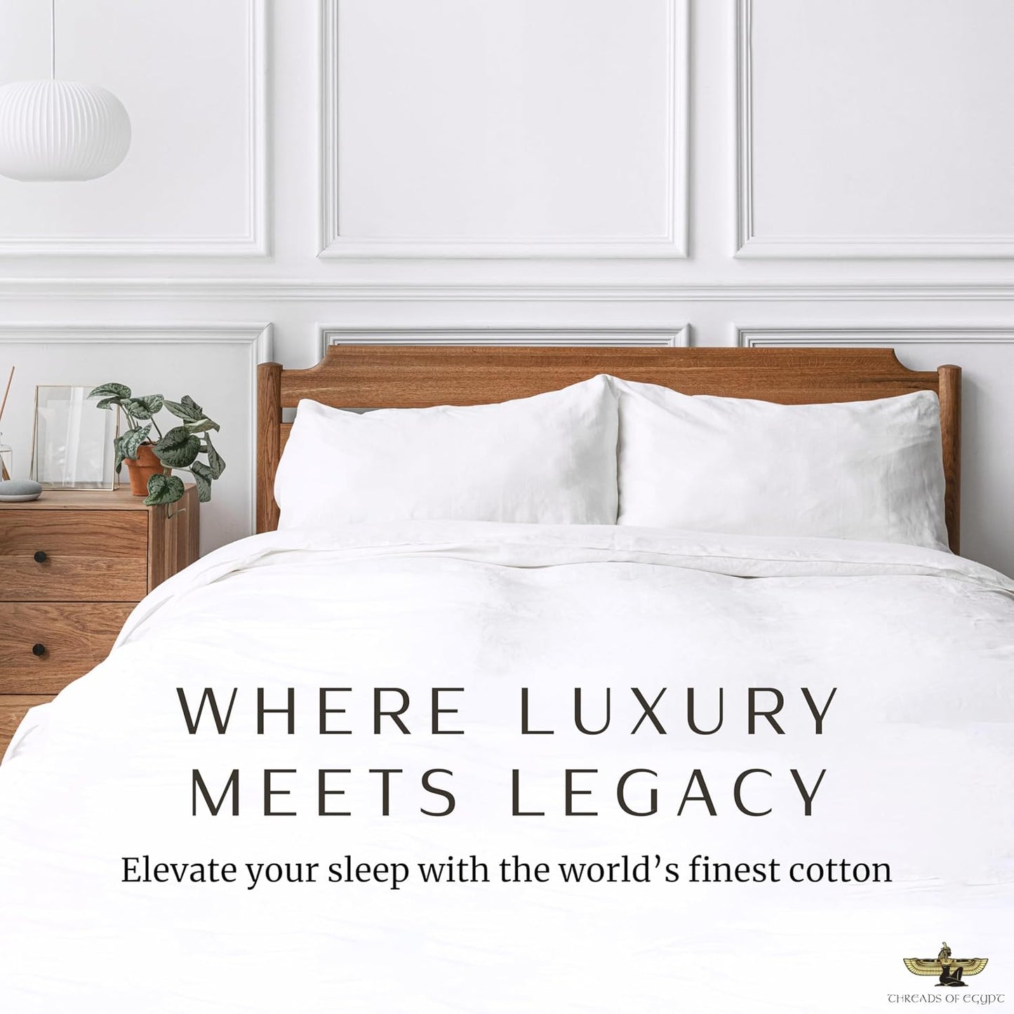 100% Egyptian Cotton Sheets King Size | 1200 Thread Count | CEA Gold Seal Certified | Ultra Soft | Cooling for Hot Sleepers | 18" Deep Pocket | King Size [White]