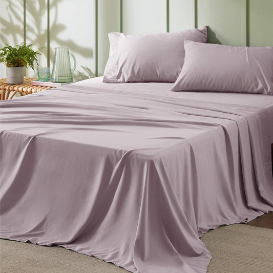 Bedsure Full Size Bed Sheets - 4 Pieces Soft Full Sheet Set - Breathable & Cooling - Hotel Luxury - Easy Care Polyester Microfiber Bedding for Women, Men, Pink Mocha