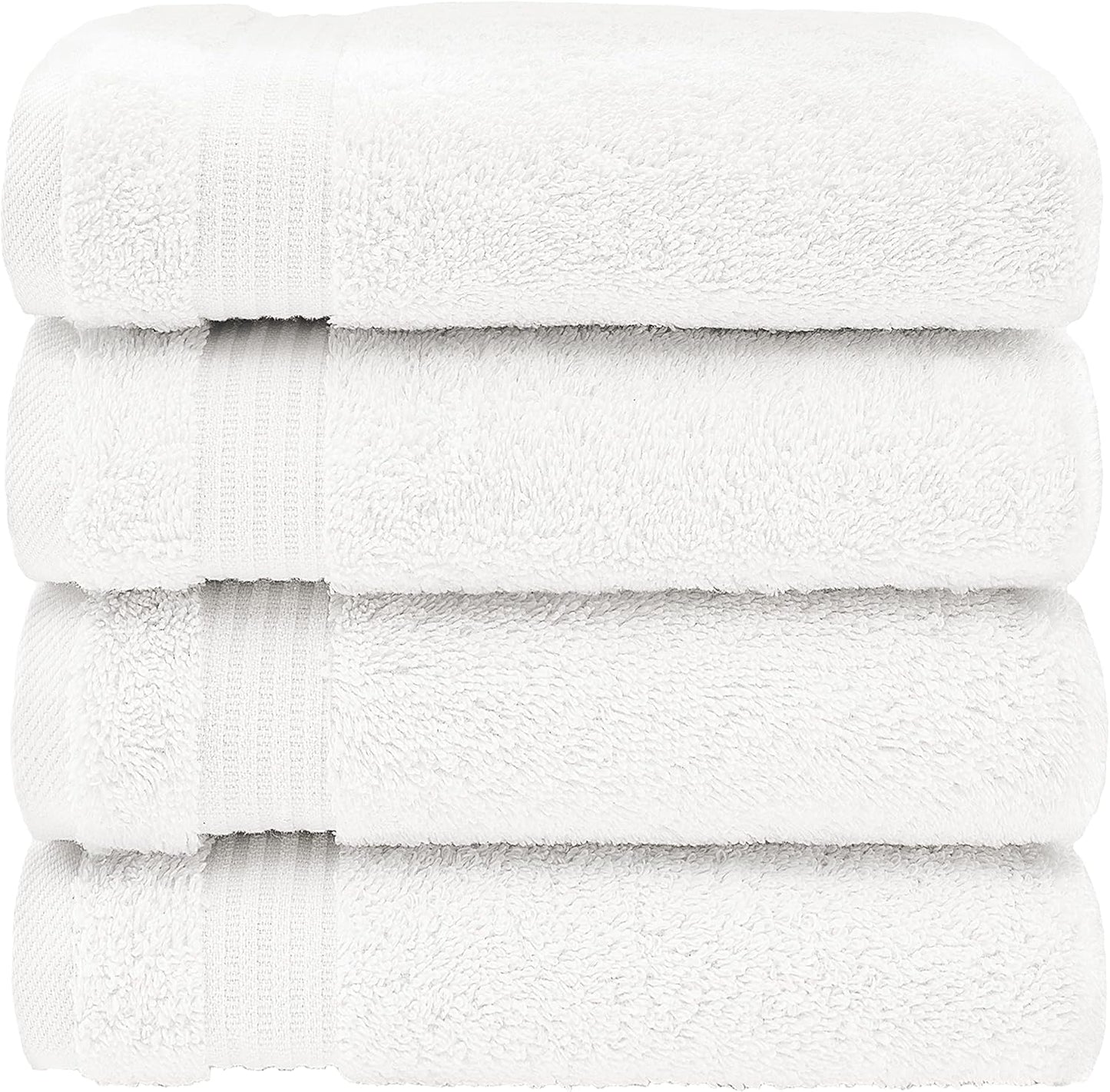American Veteran Towel, Hand Towels for Bathroom Set of 4, 100% Cotton Turkish Hand Towel Sets, Soft Hand Face Towels, White Hand Towels