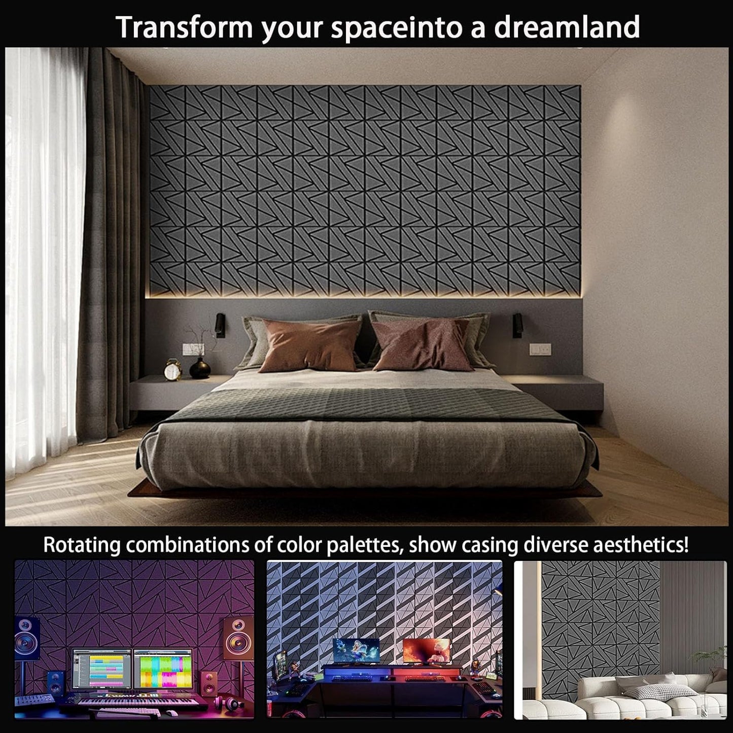 【10 Pack】 Acoustic Panels Self-Adhesive (0.4" Thick | 0.8lb/ft³ Medium Density) - 12x12 Soundproof Foam Tiles for Home Office/Wall Sound Absorption, Noise Reduction Panels Studio Use - White