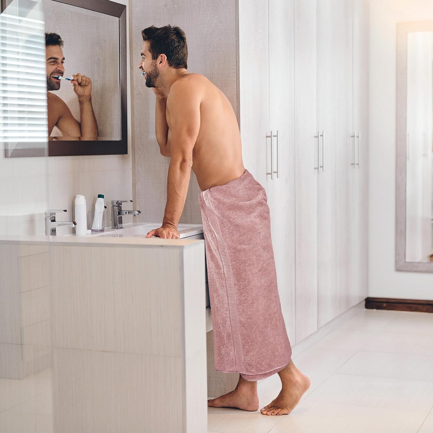 Utopia Towels Luxurious Jumbo Bath Sheet 2 Piece, 600 GSM, 35 by 70 Inches, 100% Ring Spun Cotton, Highly Absorbent and Quick Dry Extra Large Bath Towel, Super Soft Towel, Dusty Pink