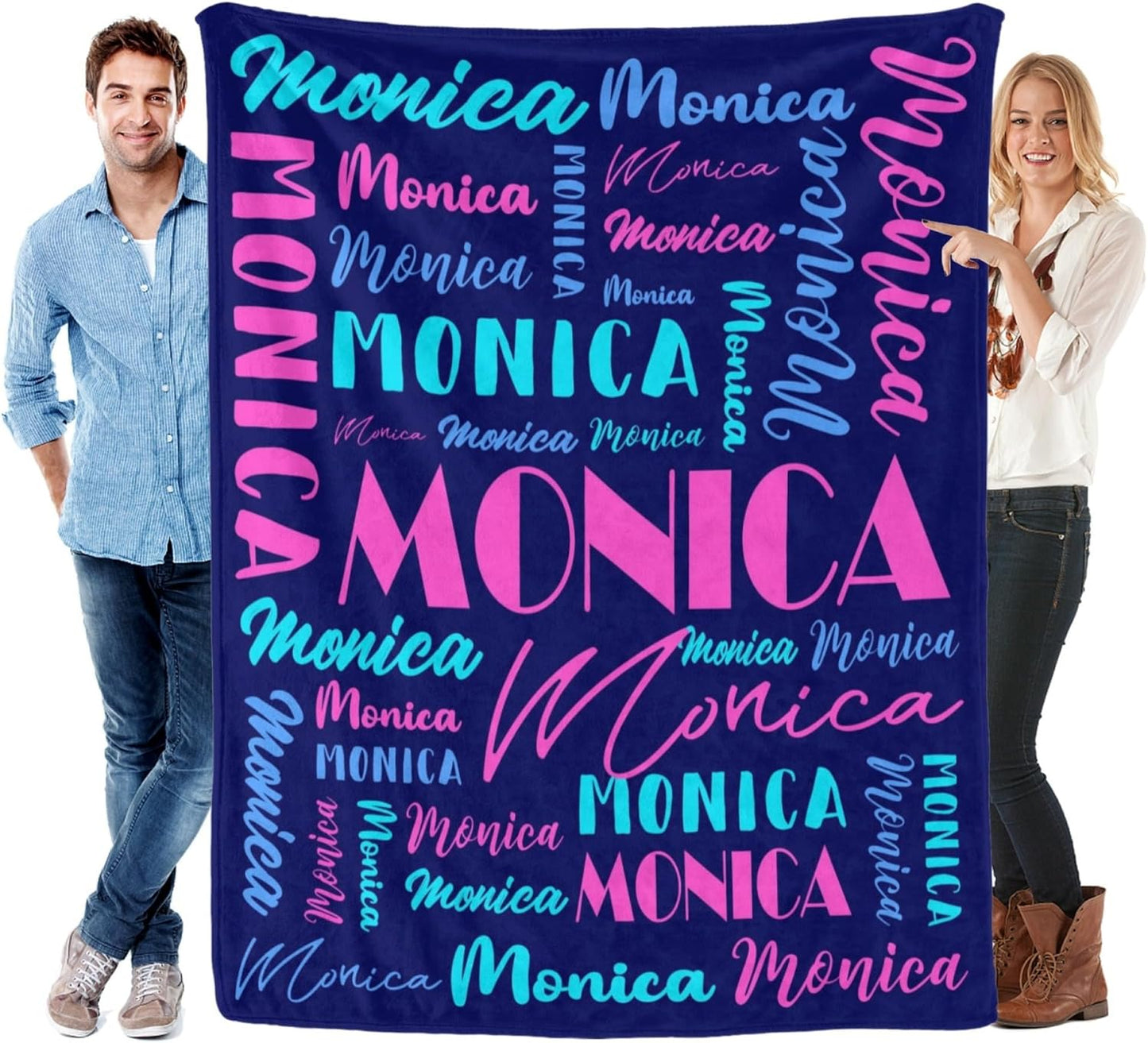 Name Blanket Personalized Blanket for Adult Kids Flannel Customize Throw Blanket Custom (Color 29, 50 x 60 Inches)