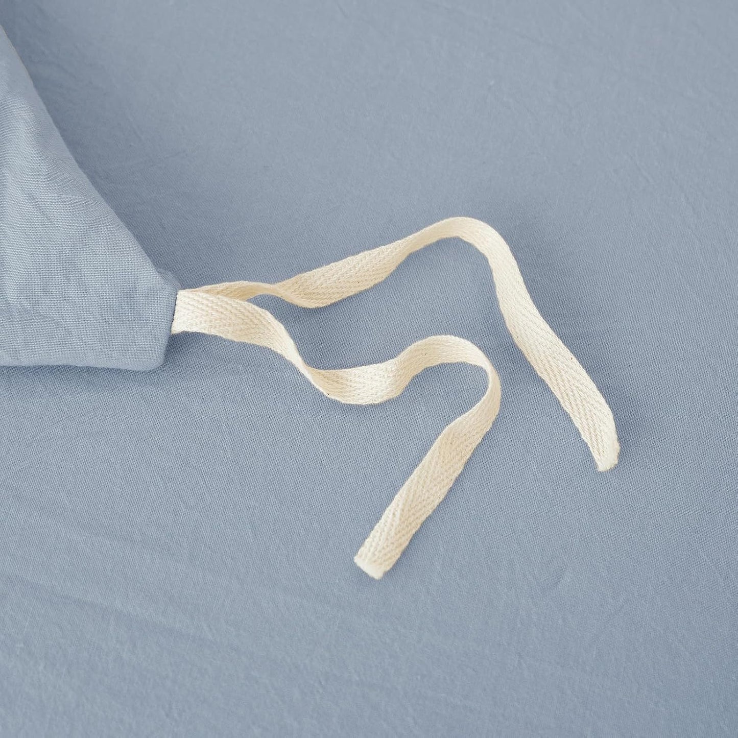 JIYUAN 100% Washed Cotton Duvet Cover Set 2 Pieces Twin, 1 Duvet Cover 68x90 Inches(Comforter Not Included) and 1 Pillowcases,Linen Feel Bedding Set Comfy and Breathable, Heathered Light Blue