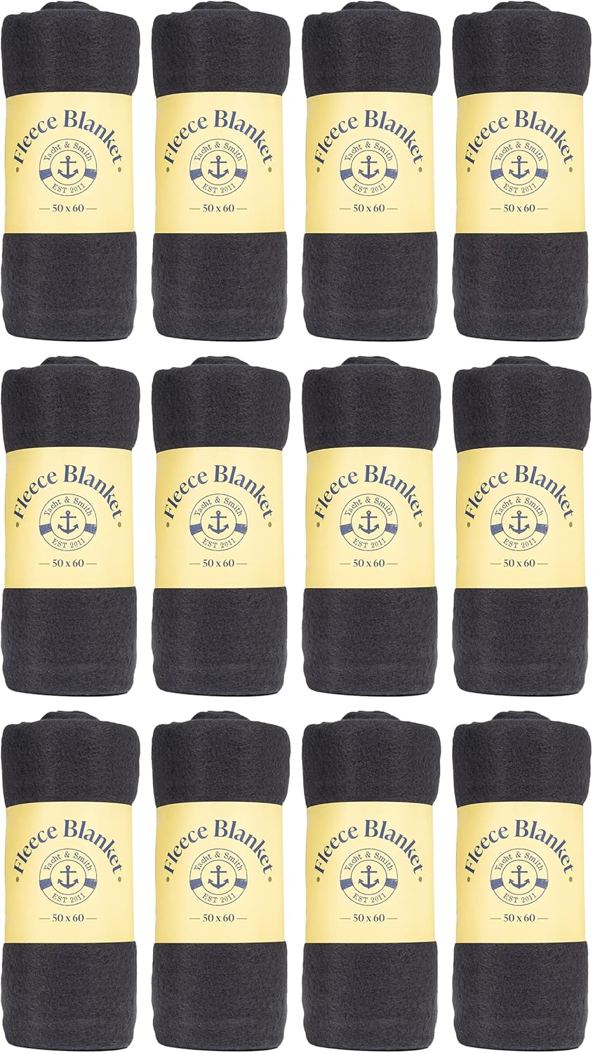 Yacht & Smith Soft Fleece Blankets 50 X 60, Lightweight, Cozy Warm Throws Dark Colorful Blanket Sofa Travel Outdoor, Wholesale