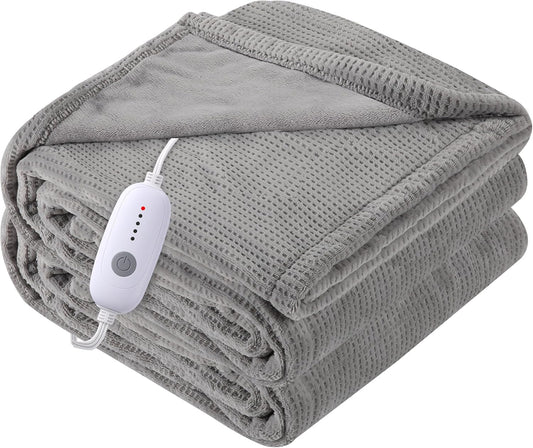 Electric Heated Blanket Full Size 50"x60", Ultra-Soft Heating Blanket with 5 Heat Levels & 10-Hour Auto Off, Fast Heating for Winter Comfort, Grey
