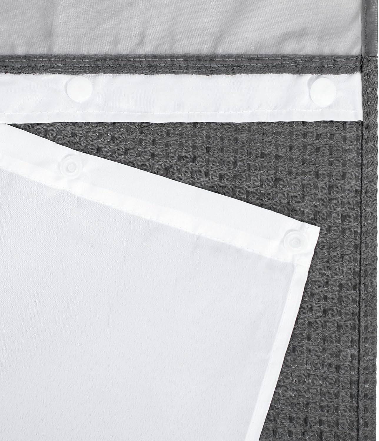 River Dream Stall Heavyweight No Hooks Required Dotted Waffle Weave Shower Curtain with Snap in Liner - 36W x 74H,Hotel Grade,Spa Like Bath Curtain,Graphite Grey