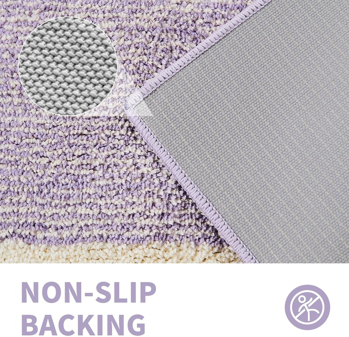 CozeCube Bath mats for Bathroom Non Slip, Fluffy Absorbent Microfiber Bath mat Washable, Aesthetic Bathroom Rugs, Cute Purple Bath mat, Lavender, 32" x 20"