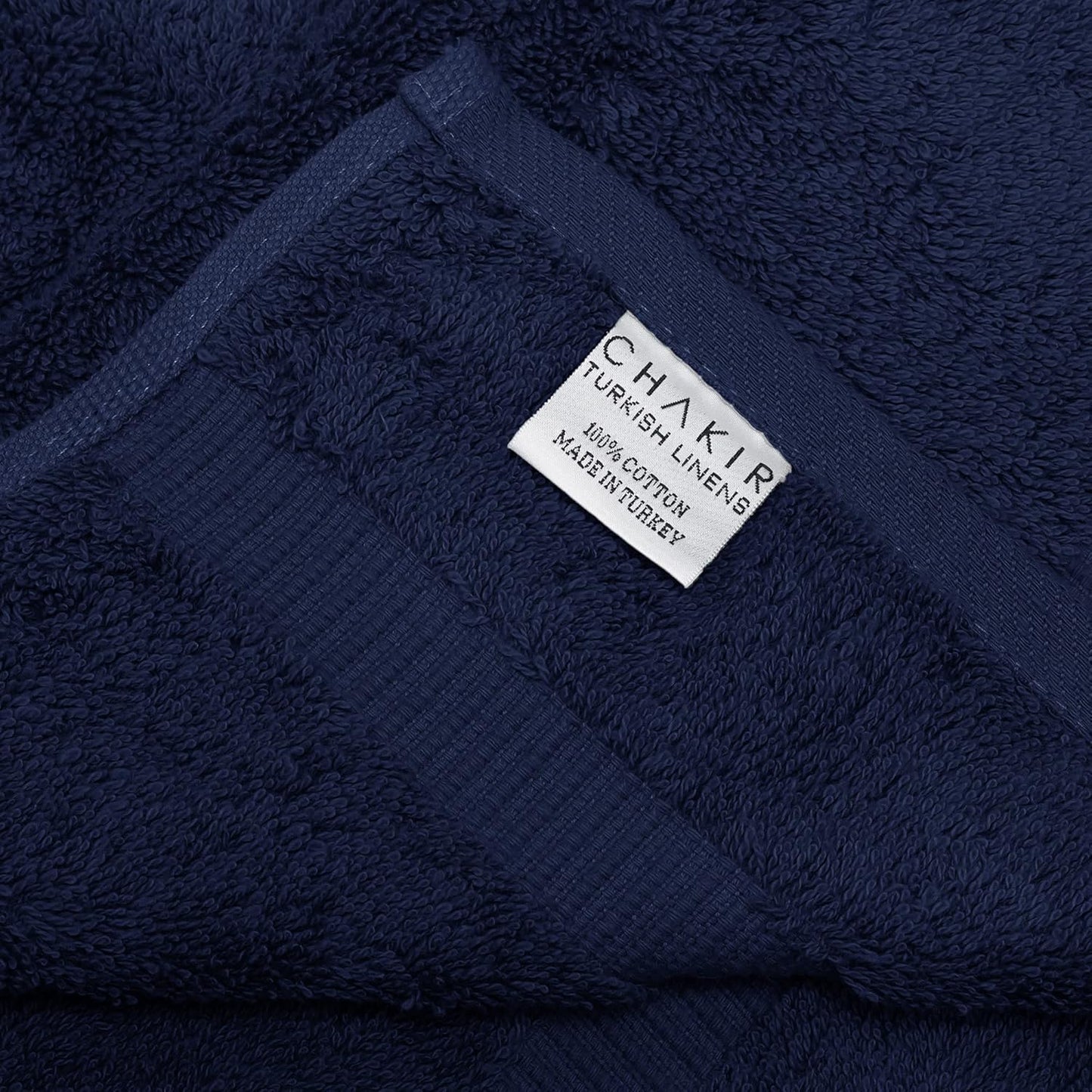 Chakir Turkish Linens 100% Cotton Premium Turkish Towels for Bathroom | 30'' x 60'' Large Bath Towels (4 Piece, Navy)