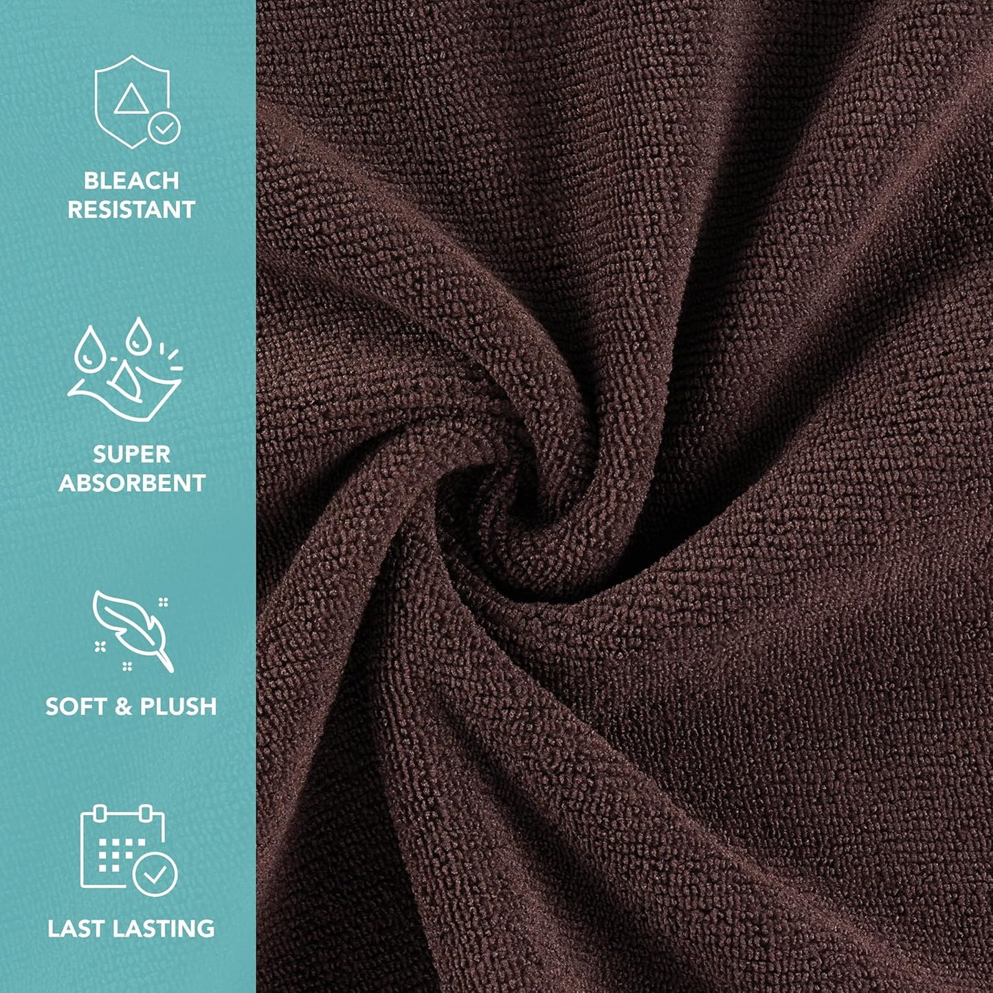 Arkwright Bleach Proof Salon Towels Bulk - Case of 144 - Ultra Soft, Gentle Microfiber, Highly Absorbent & Quick Dry Spa Facial Towel for Hair Stylist, Nail Shop, and Esthetician, 16 x 27 in, Brown