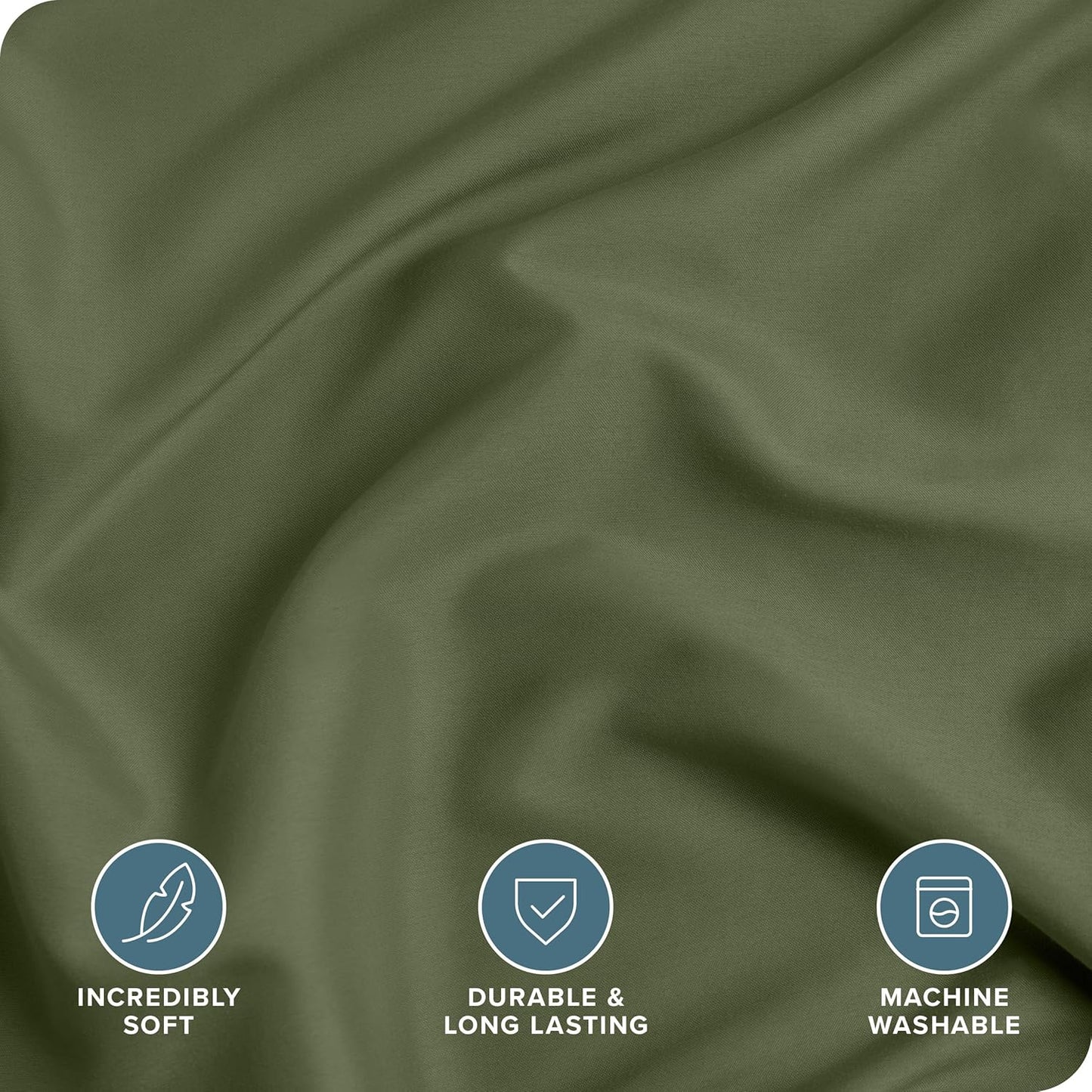 Bare Home Bedding Duvet Cover Queen Size - Premium 1800 Super Soft Collection - Lightweight, Cooling - Soft Breathable Bedding Duvet Cover (Queen, Cypress)