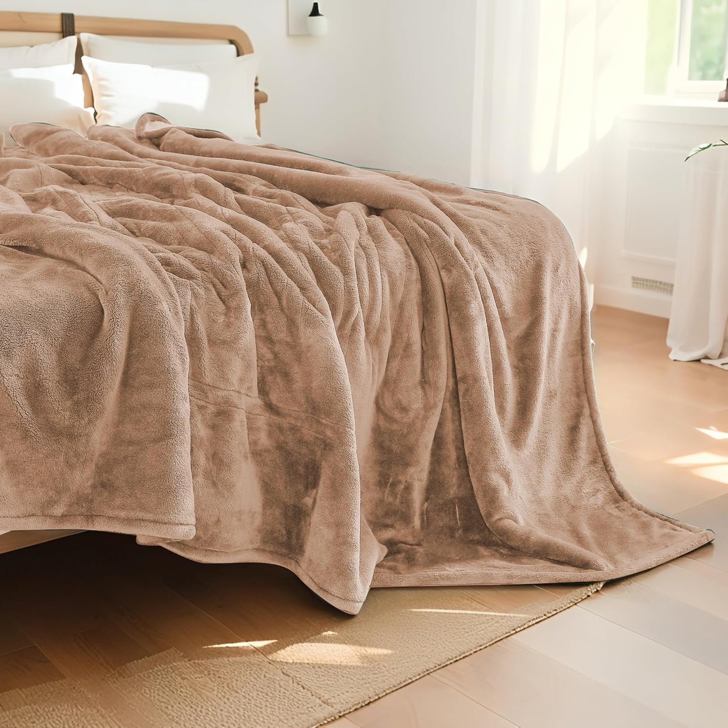 Electric Heated Blanket Full Size 72"x84",Soft Large Oversized, 4 Heating Levels & 10 Hours Auto Off, Cozy for Bed, Sofa, & Office, Machine Washable, Camel