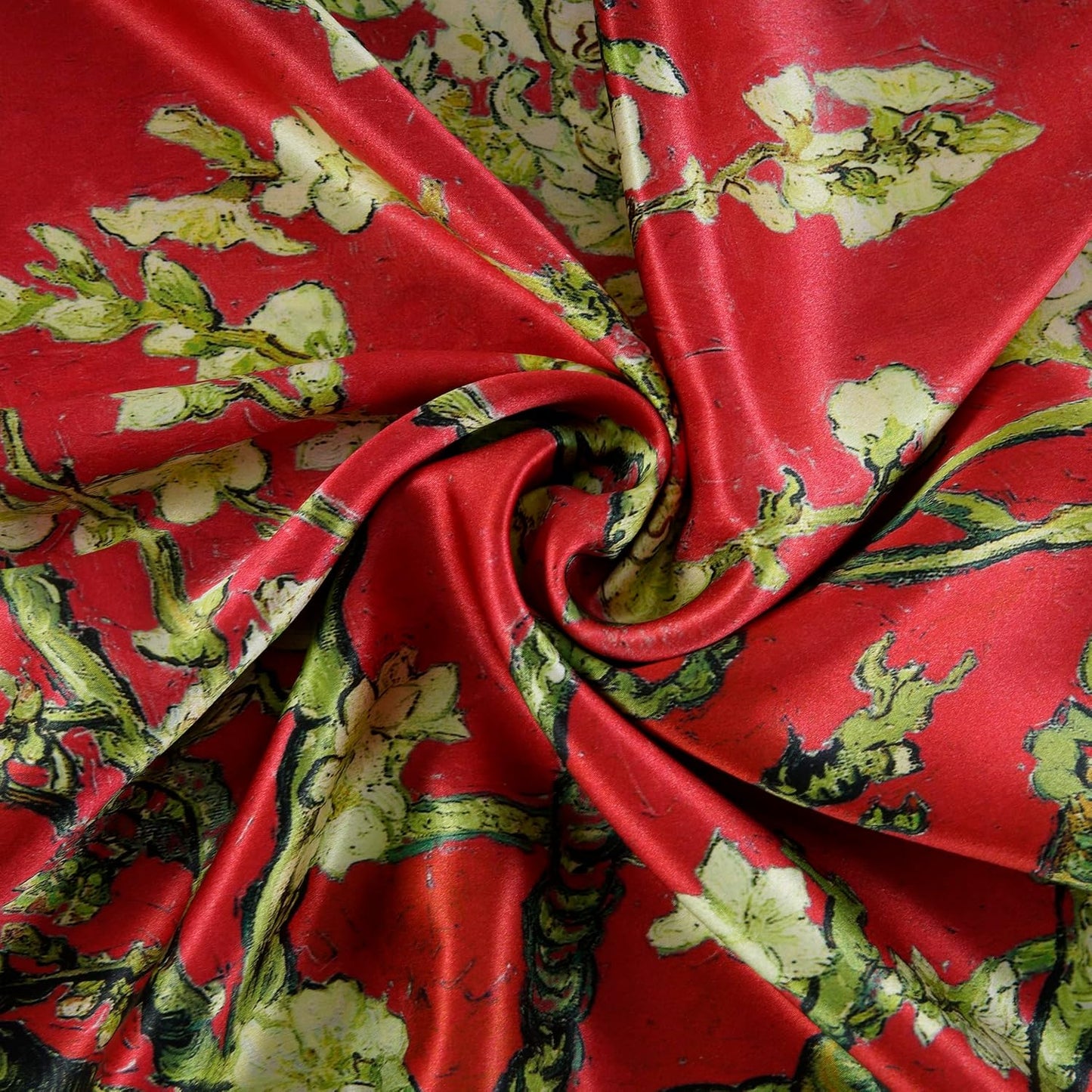 ALASKA BEAR Luxury Silk Pillowcase for Beauty Sleep, Genuine 22 Momme Mulberry Silk Pillow Case Slip for Room Decor, Red Cherry Blossom Floral Pattern Printed, Queen Size (1pc, Gift Box)