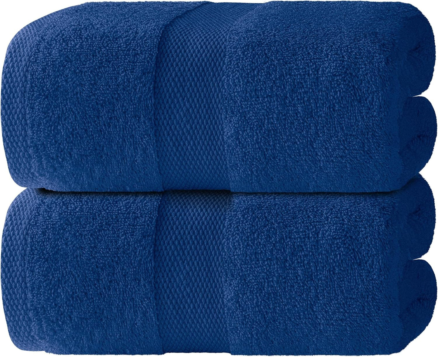 Luxury Soft Bath Sheet Towels Set - 650 GSM Cotton Luxury Bath Towels Extra Large 35x70 | Highly Absorbent and Quick Dry | Hotel Quality Extra Large Bath Towels Oversized, Navy Blue, 2 Pack